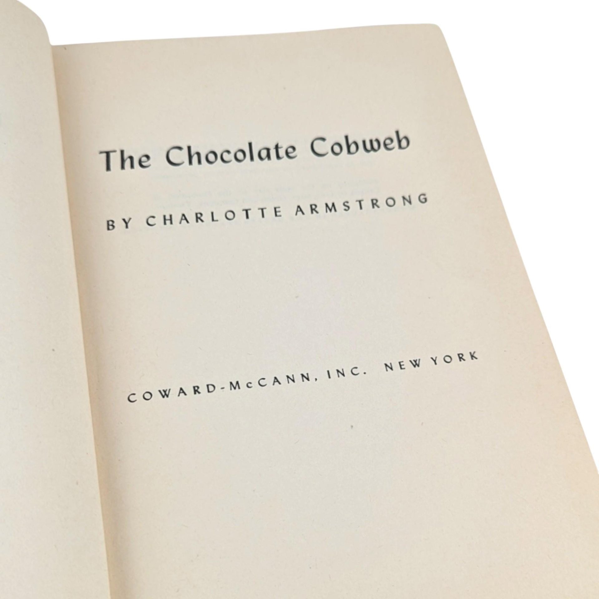 1948 Charlotte Armstrong The Chocolate Cobweb Hardcover Book