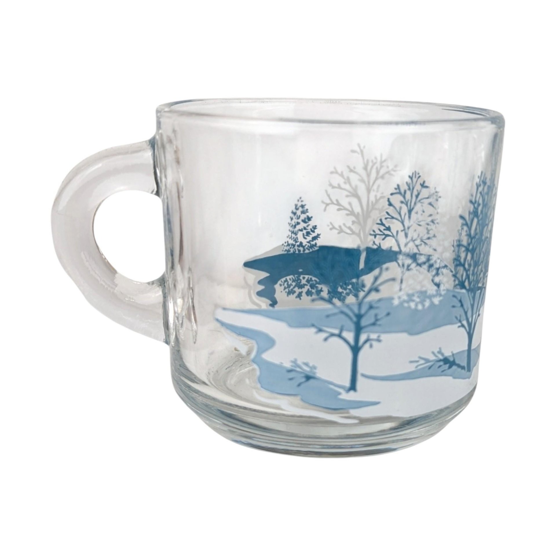 Set of 4 Anchor Hocking Winter Scene Mugs