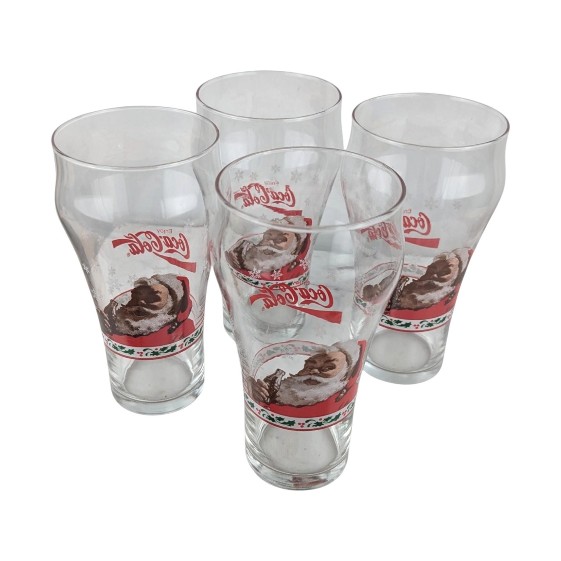 Set of 4 Vintage Libbey Santa Claus Coca-Cola Glasses