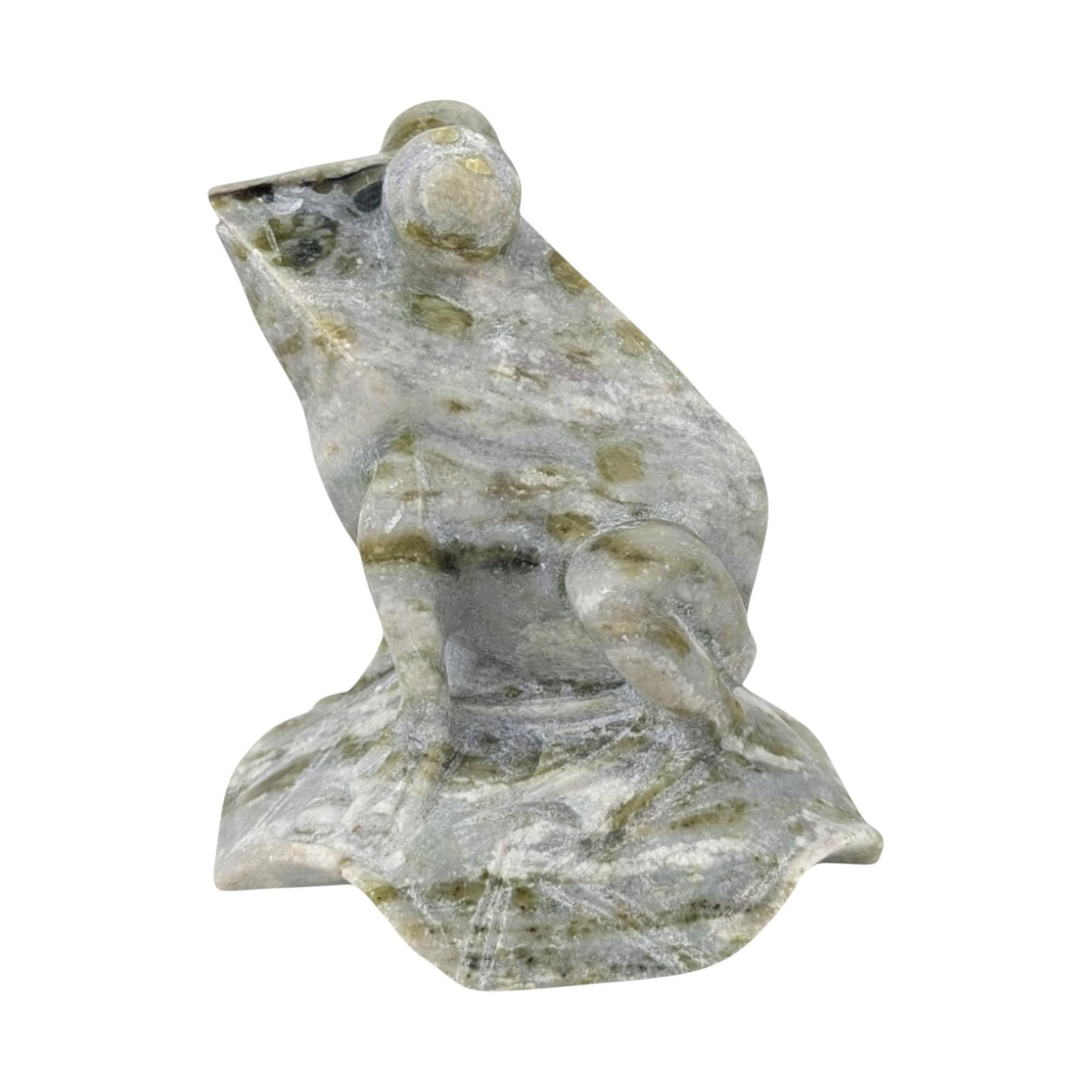 Vintage Chinese Hand-Carved Jade Frog Figurine