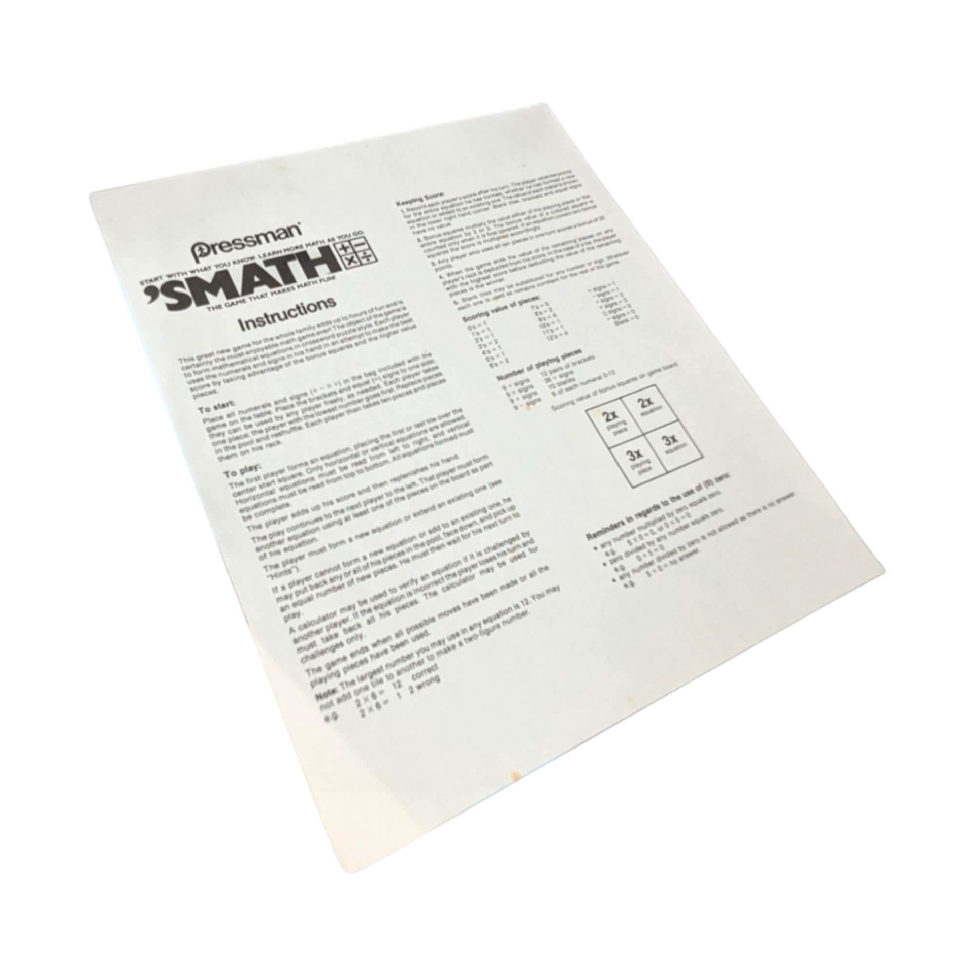 1986 Pressman 'Smath Game: Complete Edition