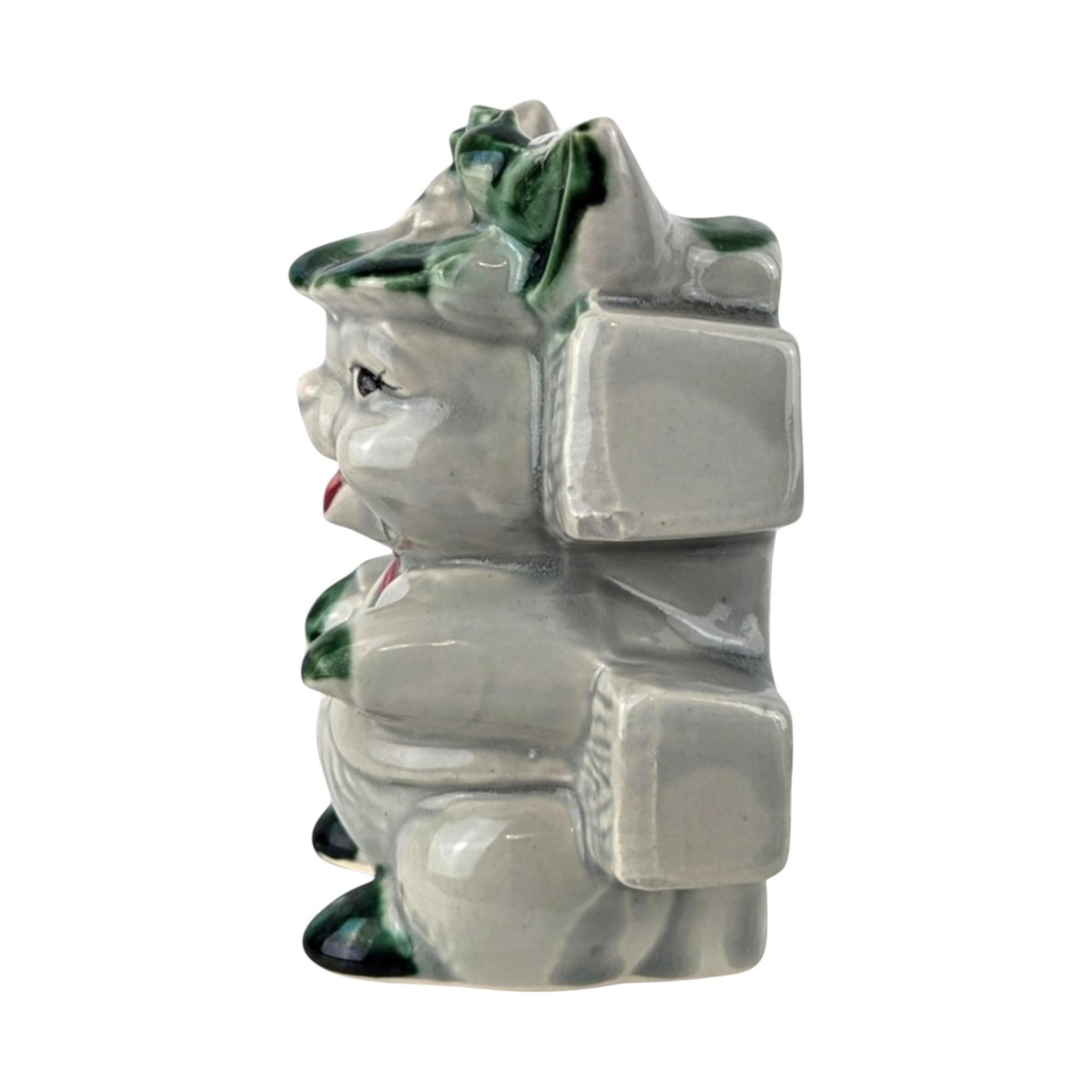 Vintage Ceramic Rabbit and Fence Small Planter