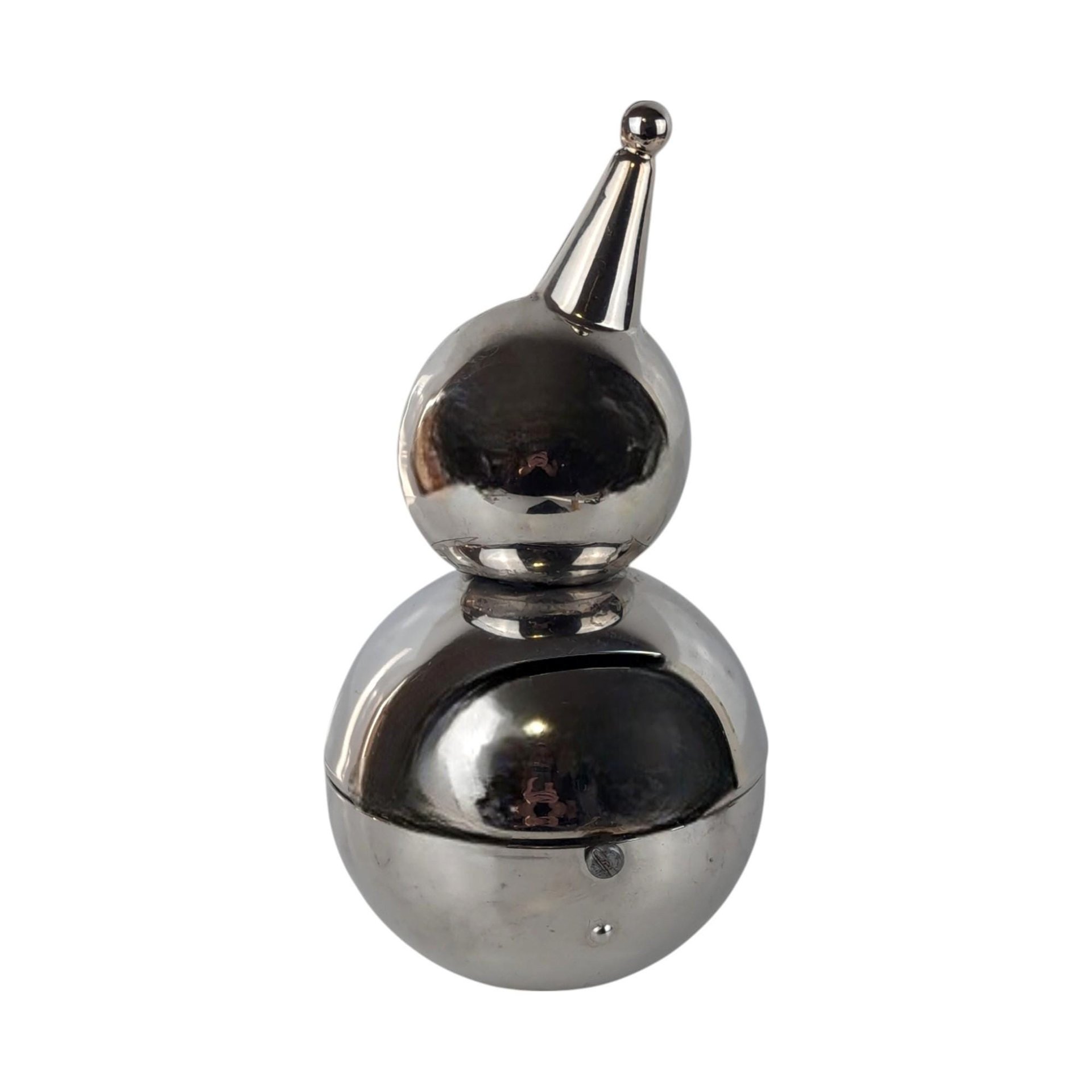 Vintage 1950s Raimond Silver Plate Roly Poly Clown Bank