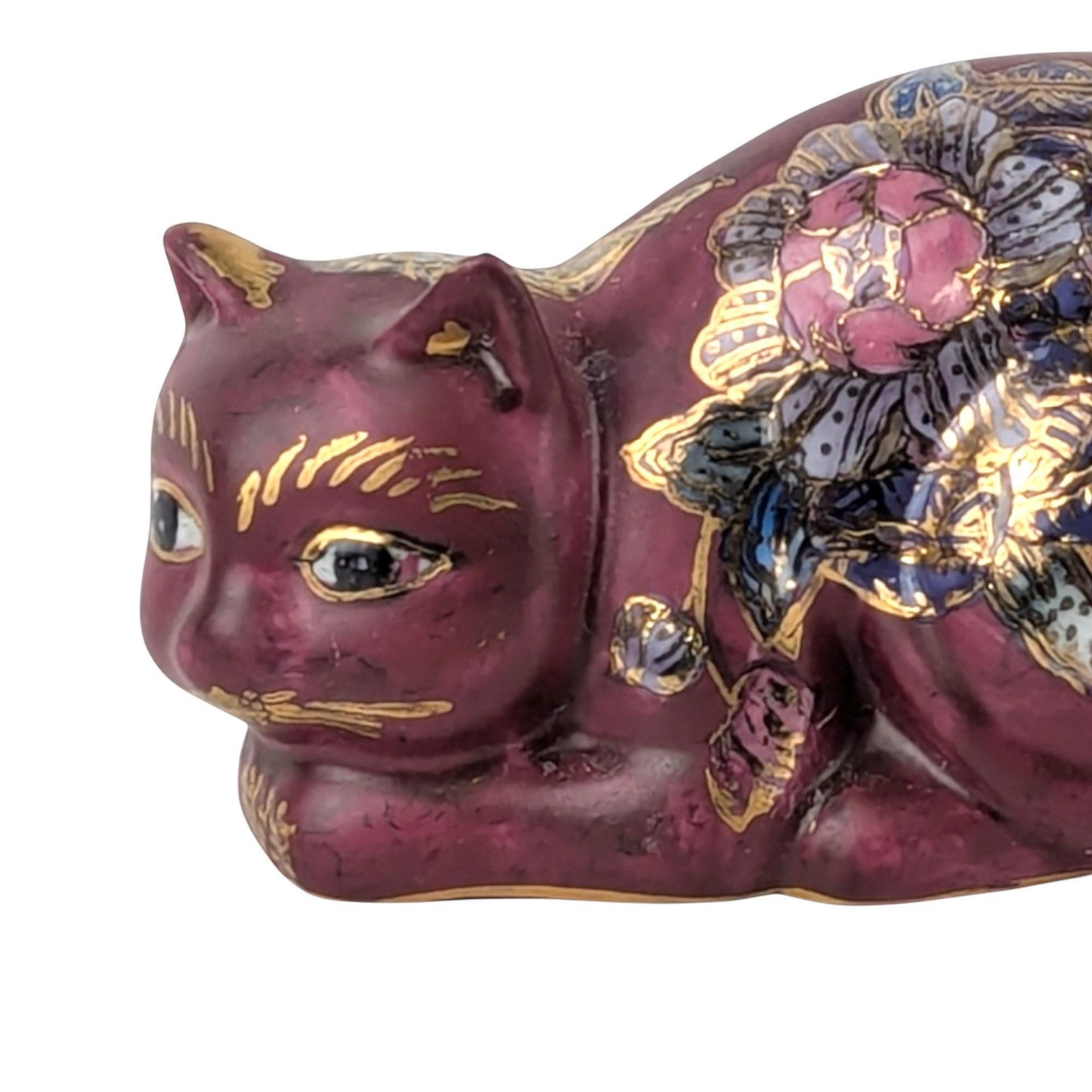 Vintage Fitz and Floyd Painted Cat Figurine