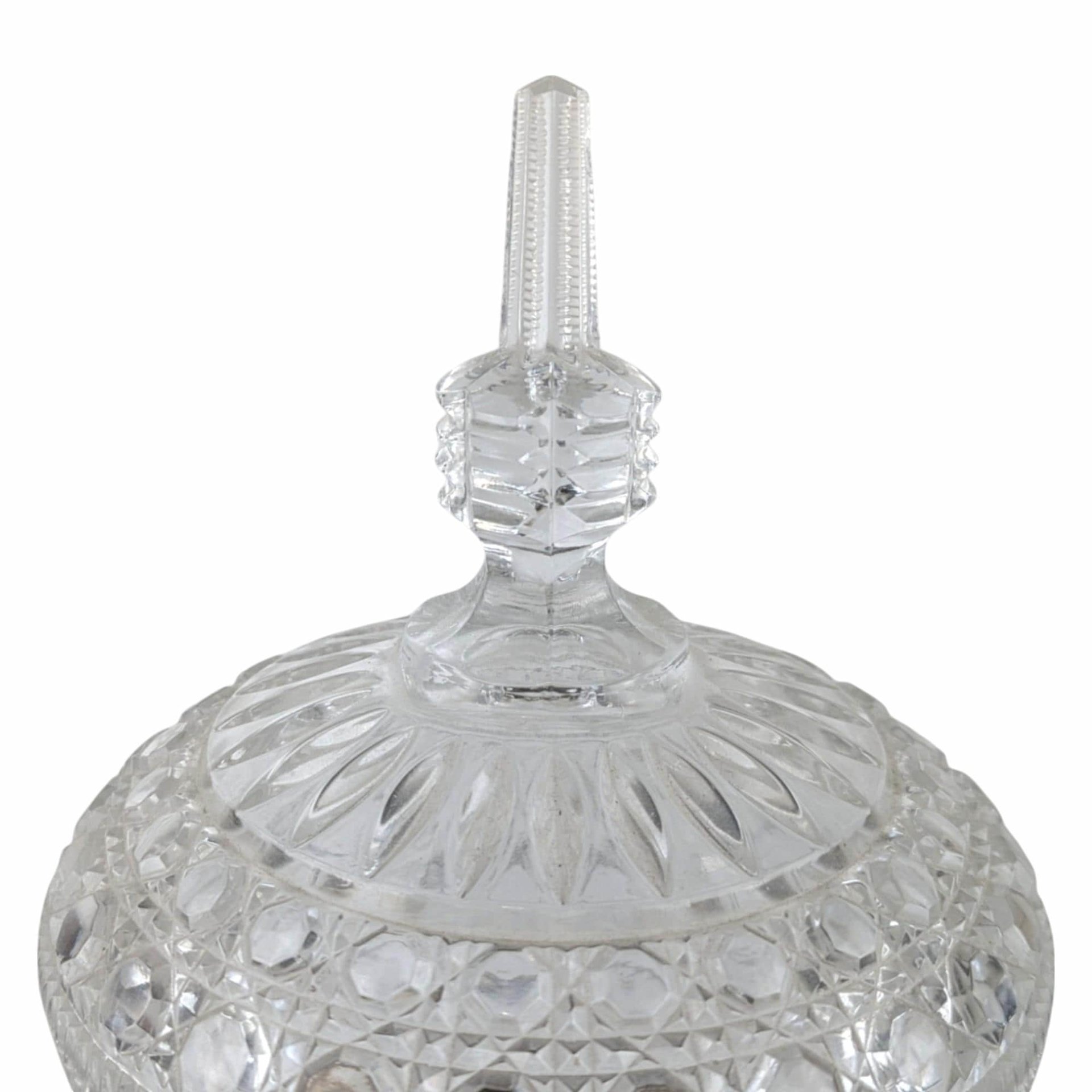 Vintage Italian Crystal and Marble Lidded Candy Dish