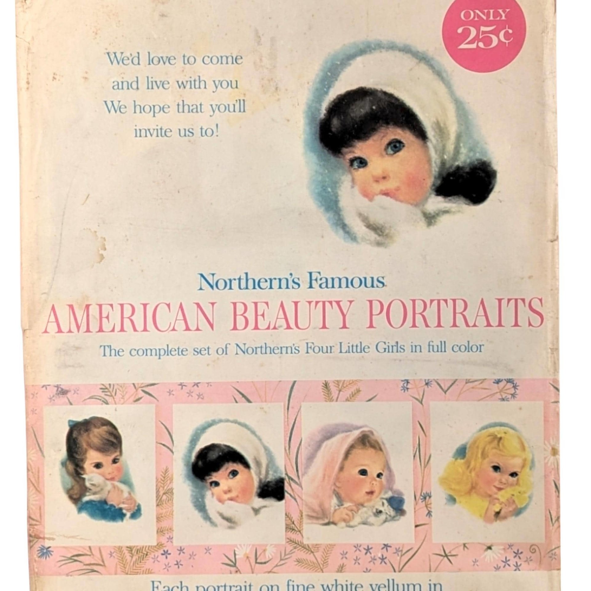 Vintage 1960s Northern Tissue "American Beauty" Portraits, Set of 4