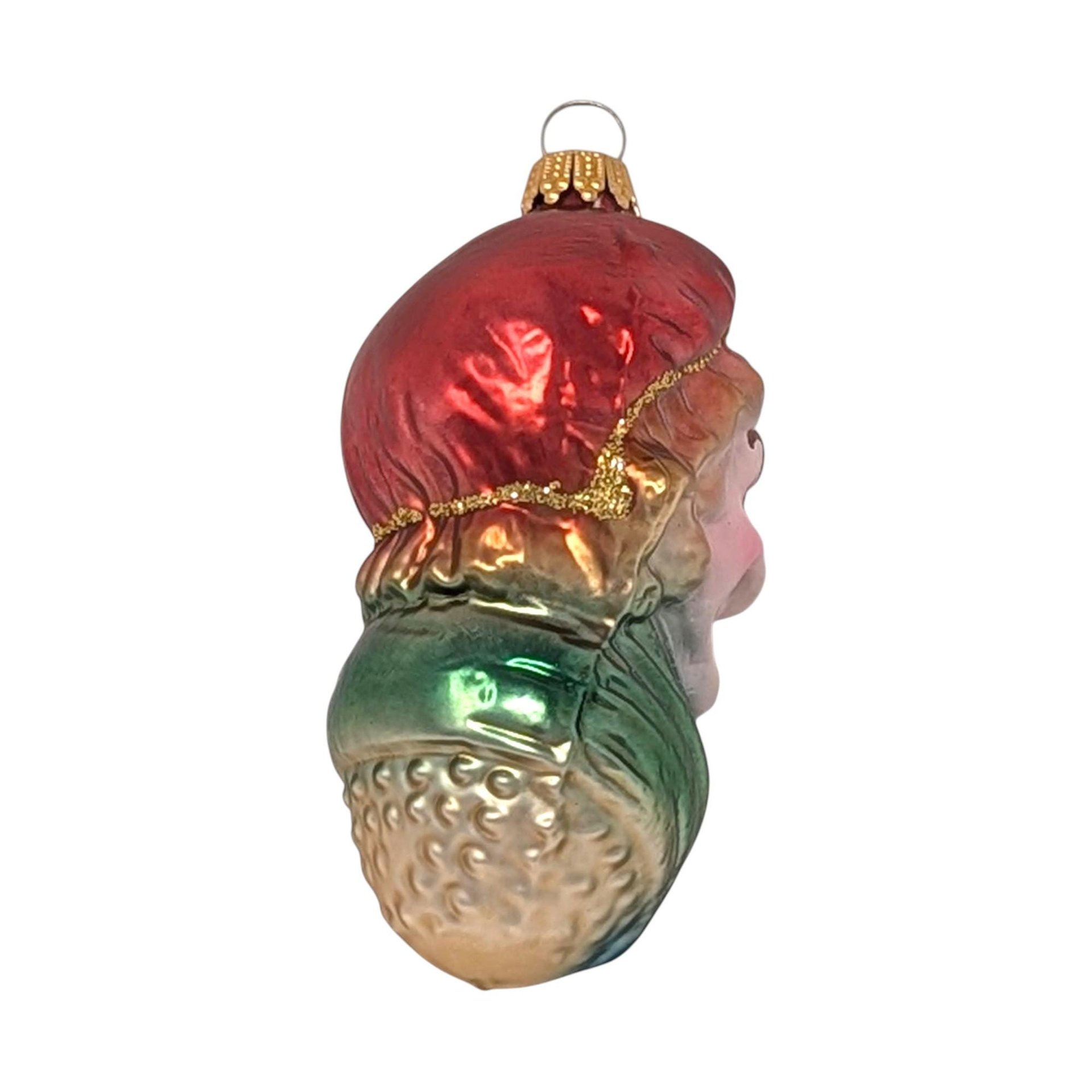 Vintage Grumpy Dwarf Glass Ornament