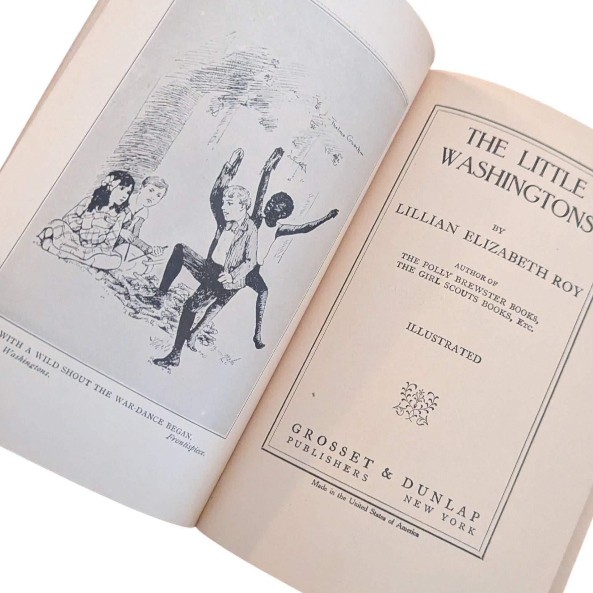 1918 Antique Children's Book Set: The Little Washingtons by Lillian Elizabeth Roy