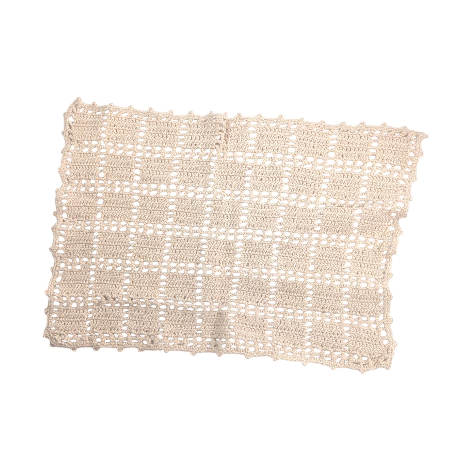 Set of 3 Vintage Off White Handmade Crochet Doilies