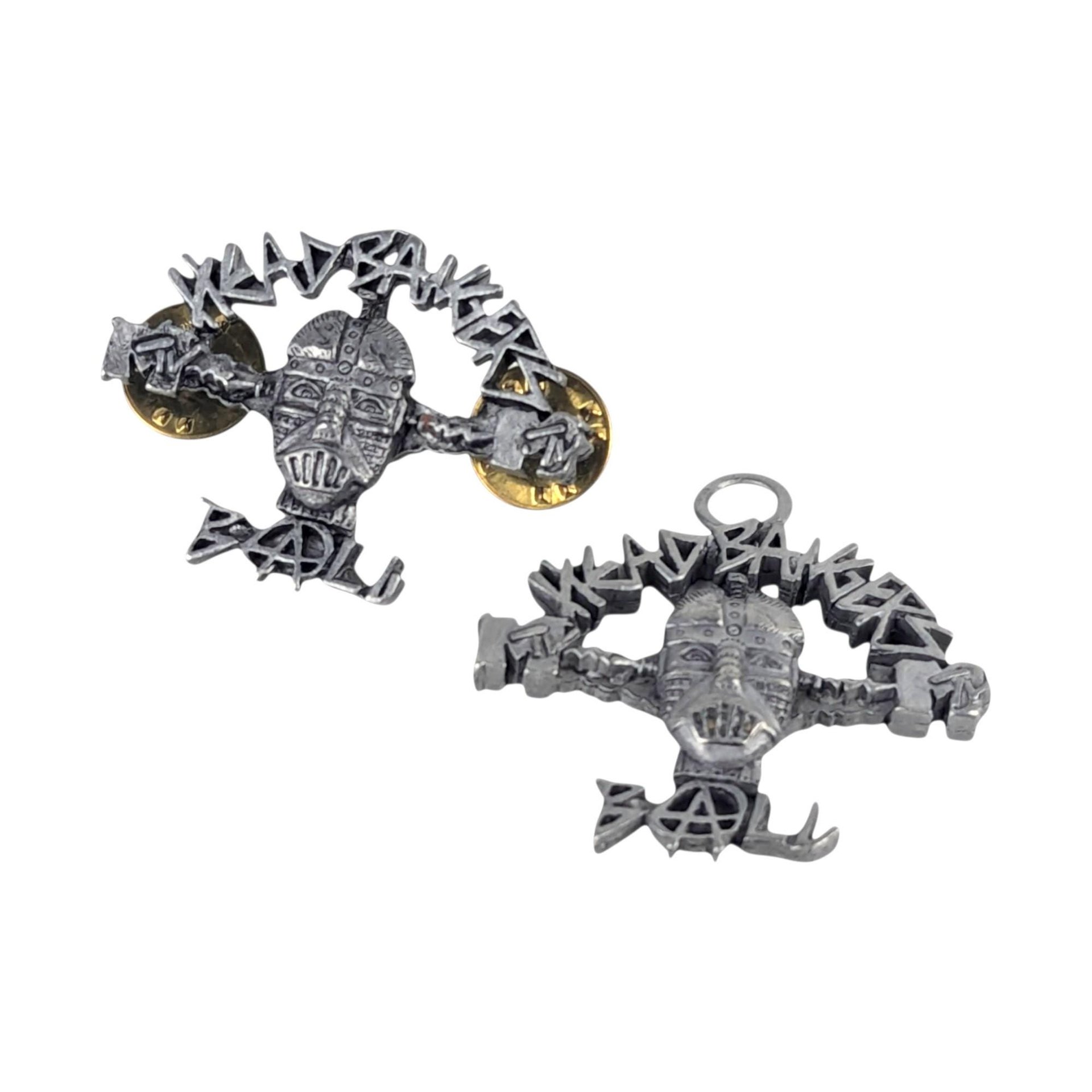 1993 MTV Headbangers Ball Pewter Pendant and Pin Set