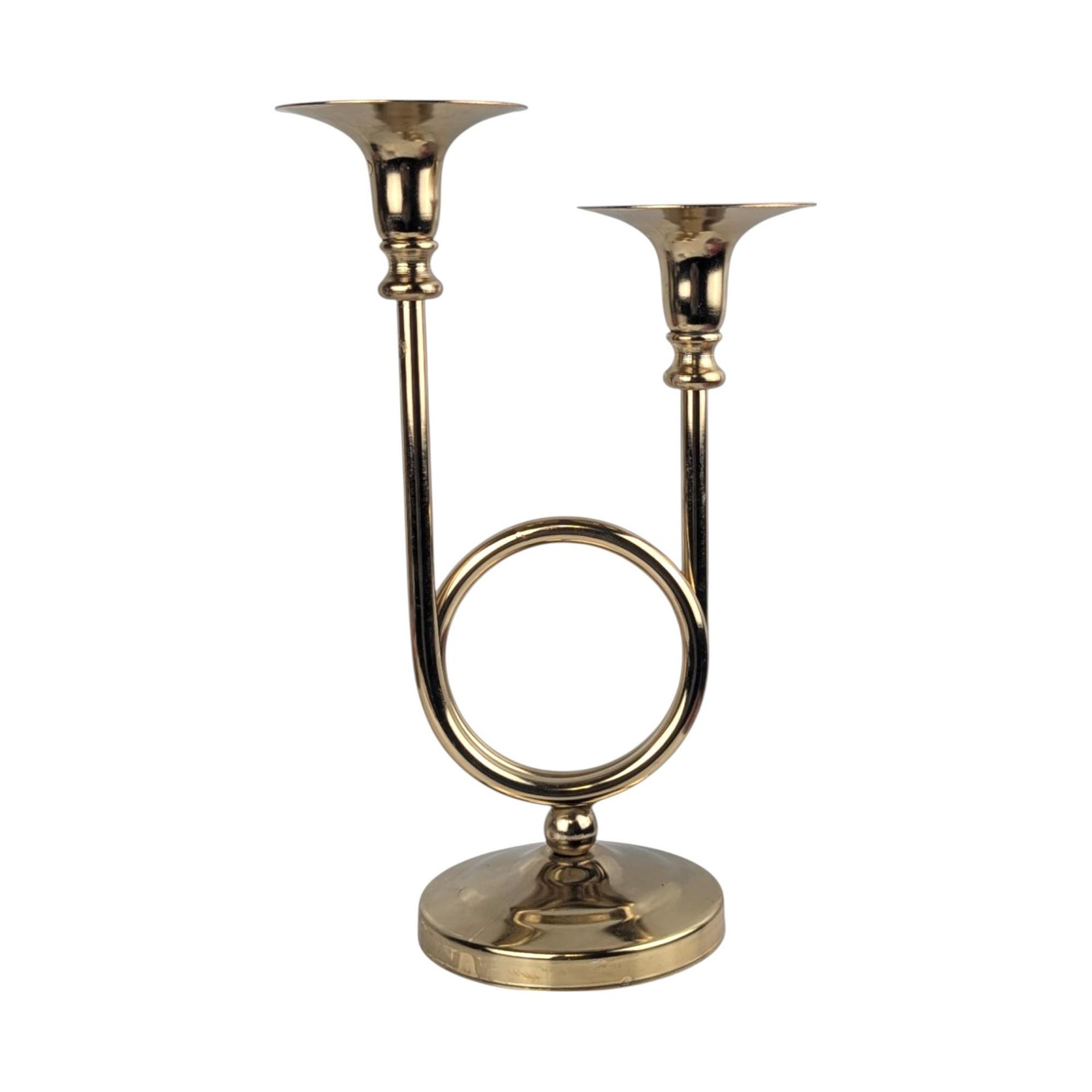 Vintage Brass Double Taper Candle Holder