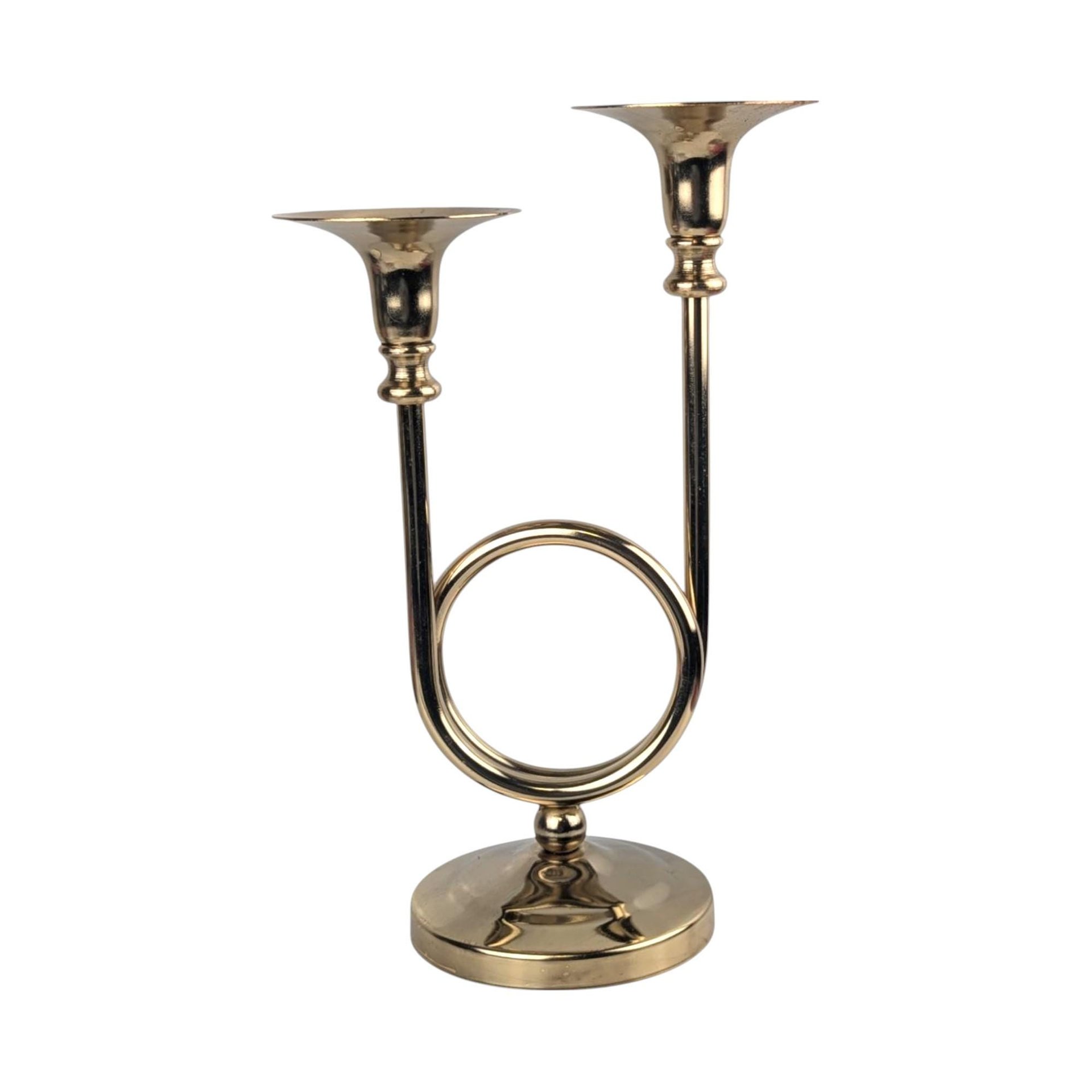 Vintage Brass Double Taper Candle Holder
