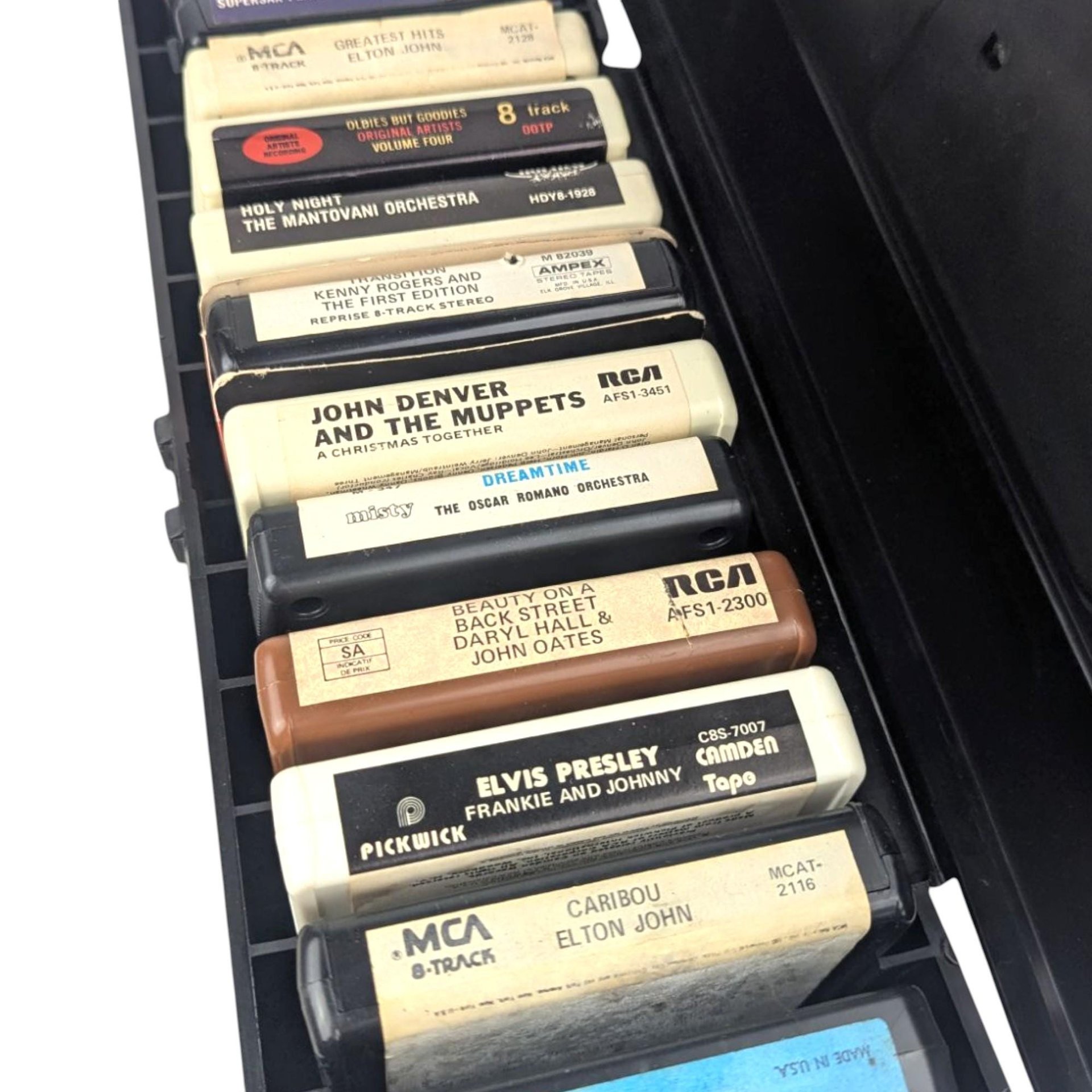1976 Service Plastic 8-Track Storage Case & 12-Tape Bundle