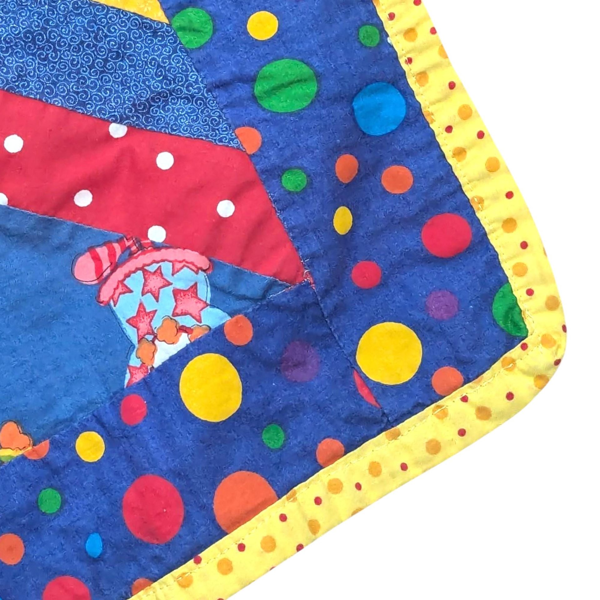 Handmade Vintage Clown Motif Throw Blanket