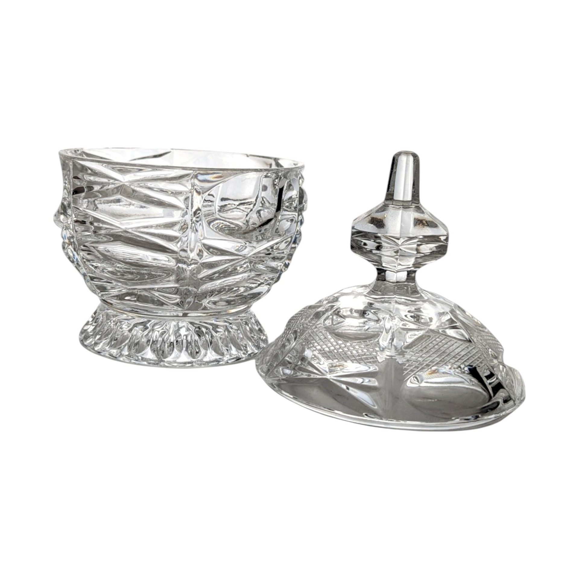 Vintage Crystal Clear Glass Covered Candy Dish