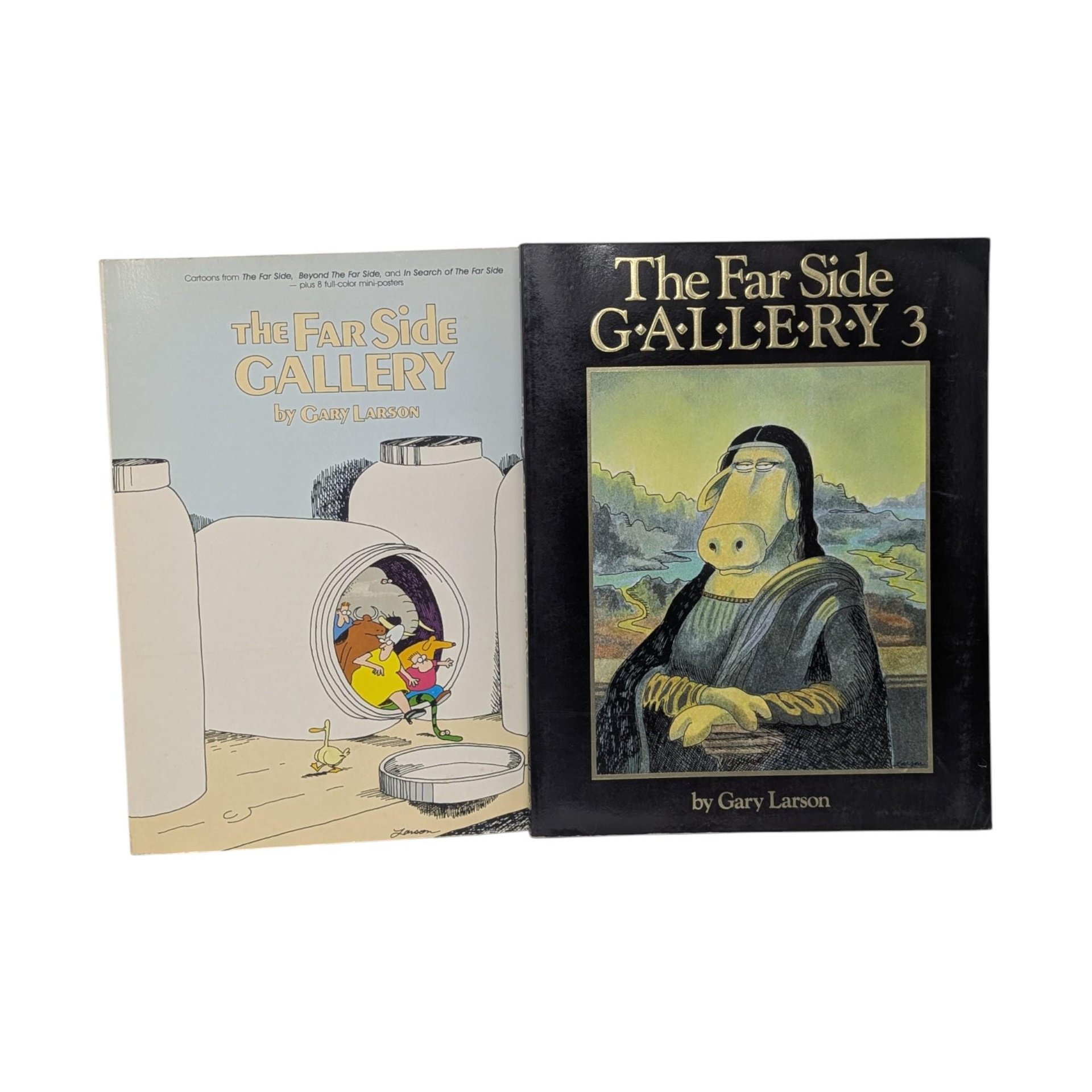 Vintage "The Far Side Gallery" Softcover Book Pair by Gary Larson