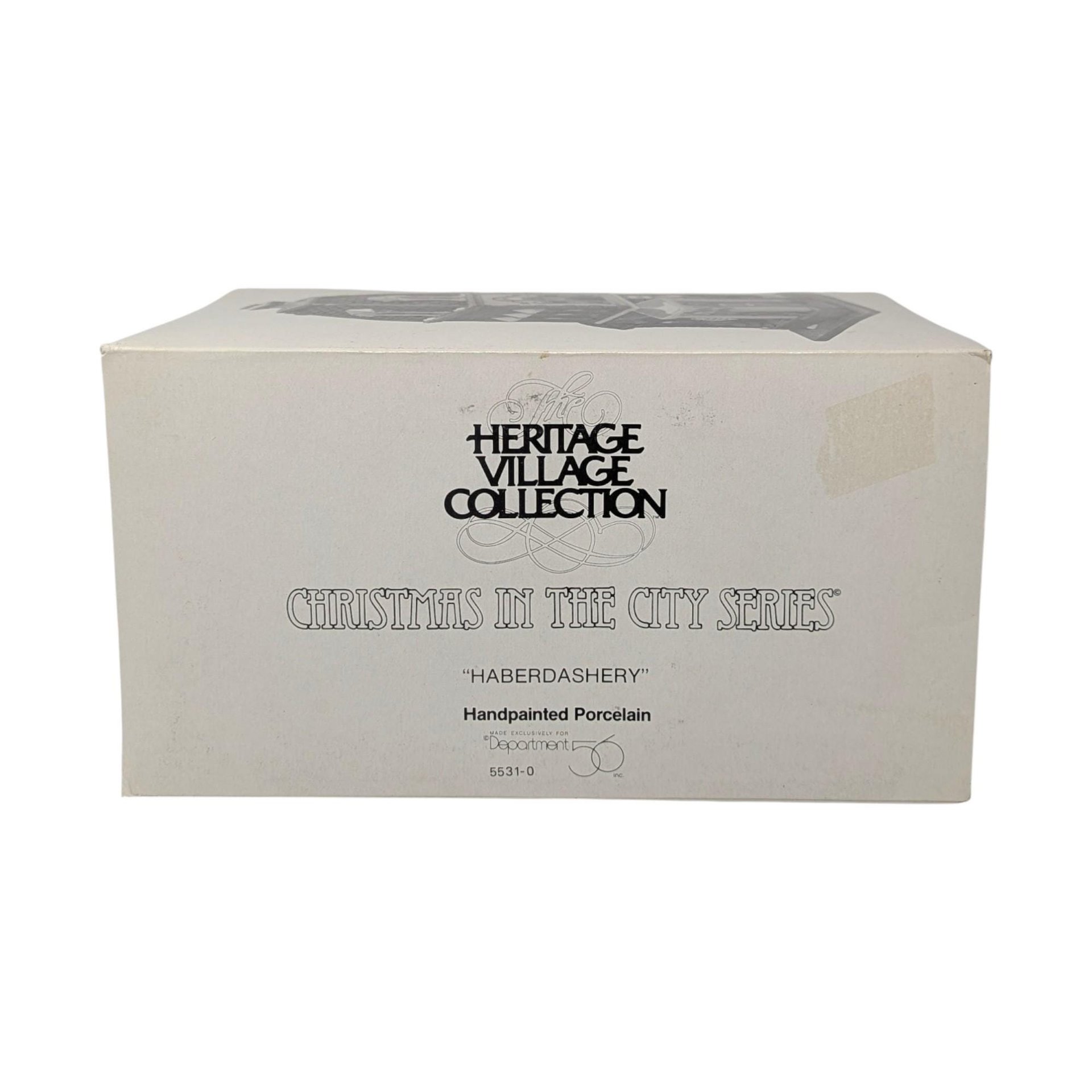 1992 Dept 56 Haberdashery, Christmas in the City