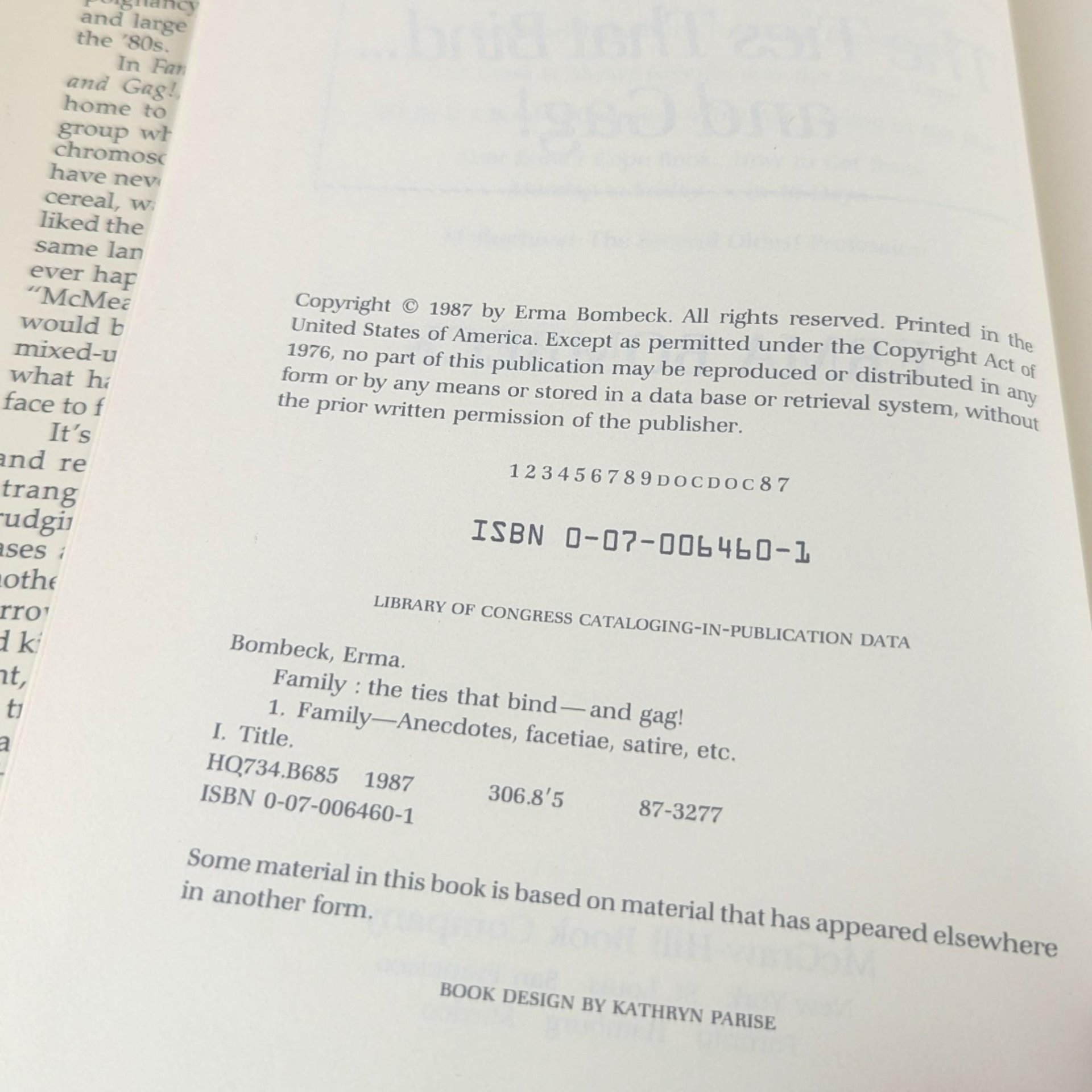 1987 Family The Ties That Bind And Gag Hardcover