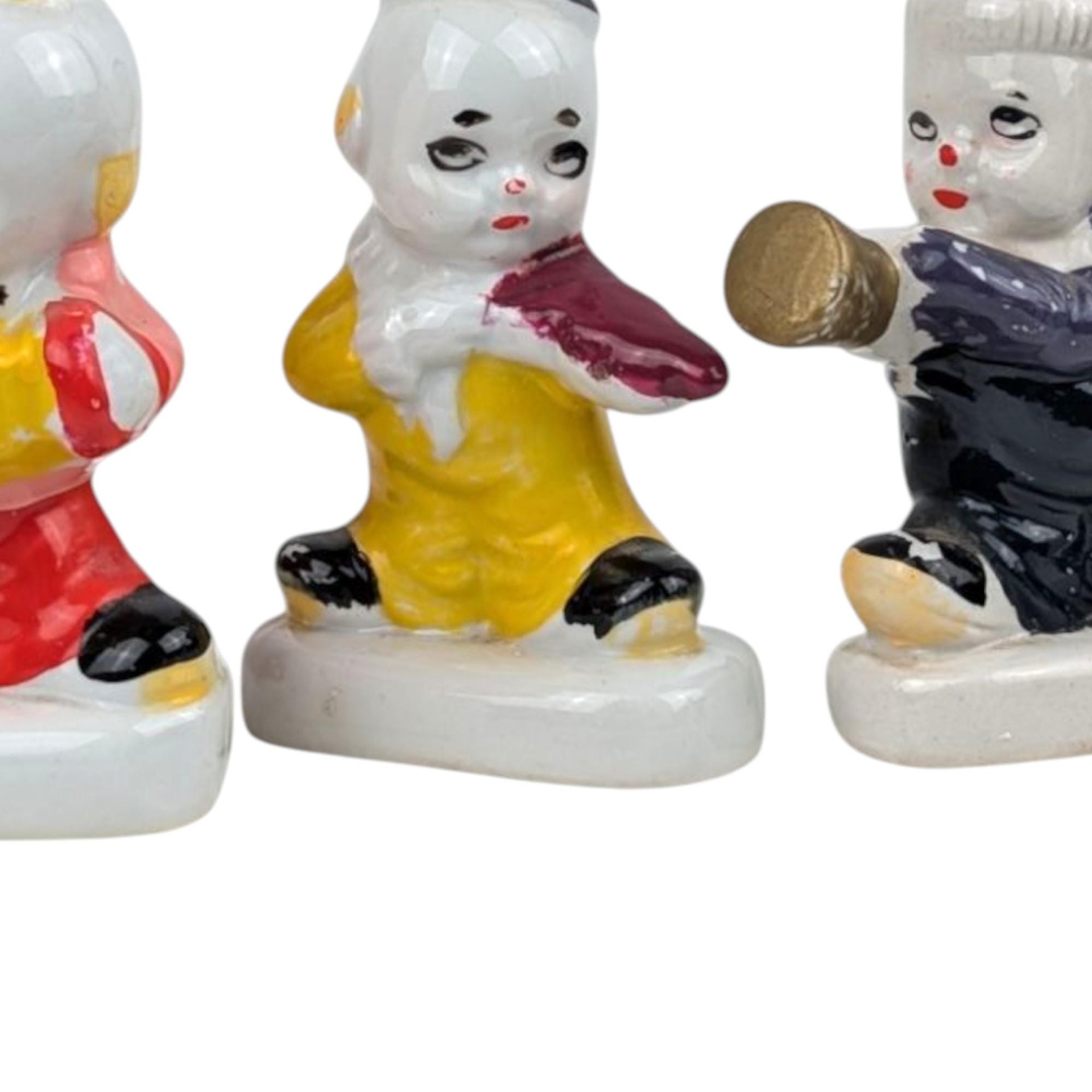 Vintage Ceramic Musical Clown Trio Figurines