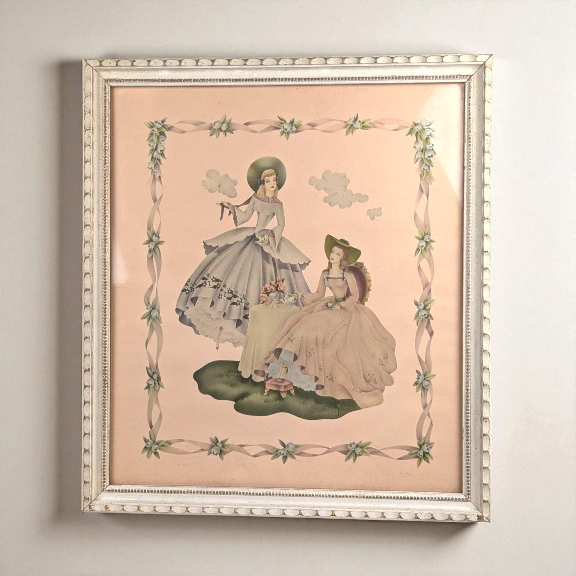 Vintage Southern Belle Tea Party Framed Print