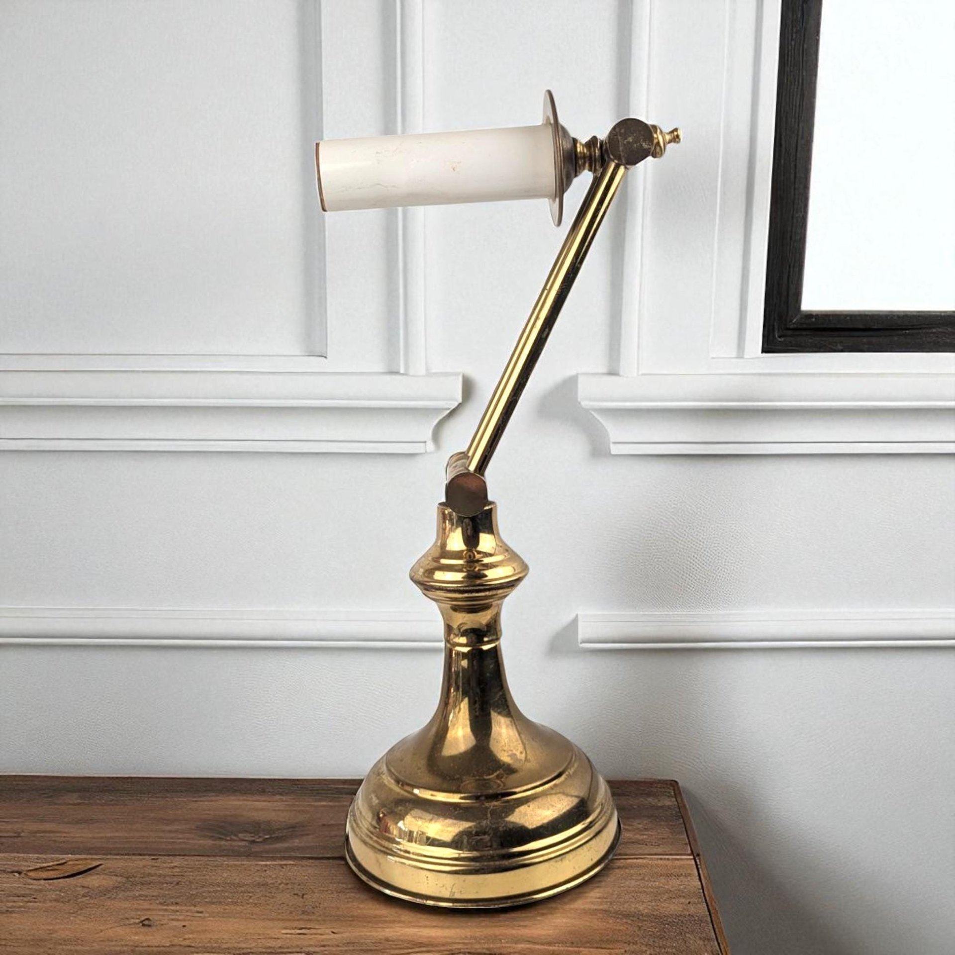 Vintage Adjustable Brass Pivot Desk Lamp