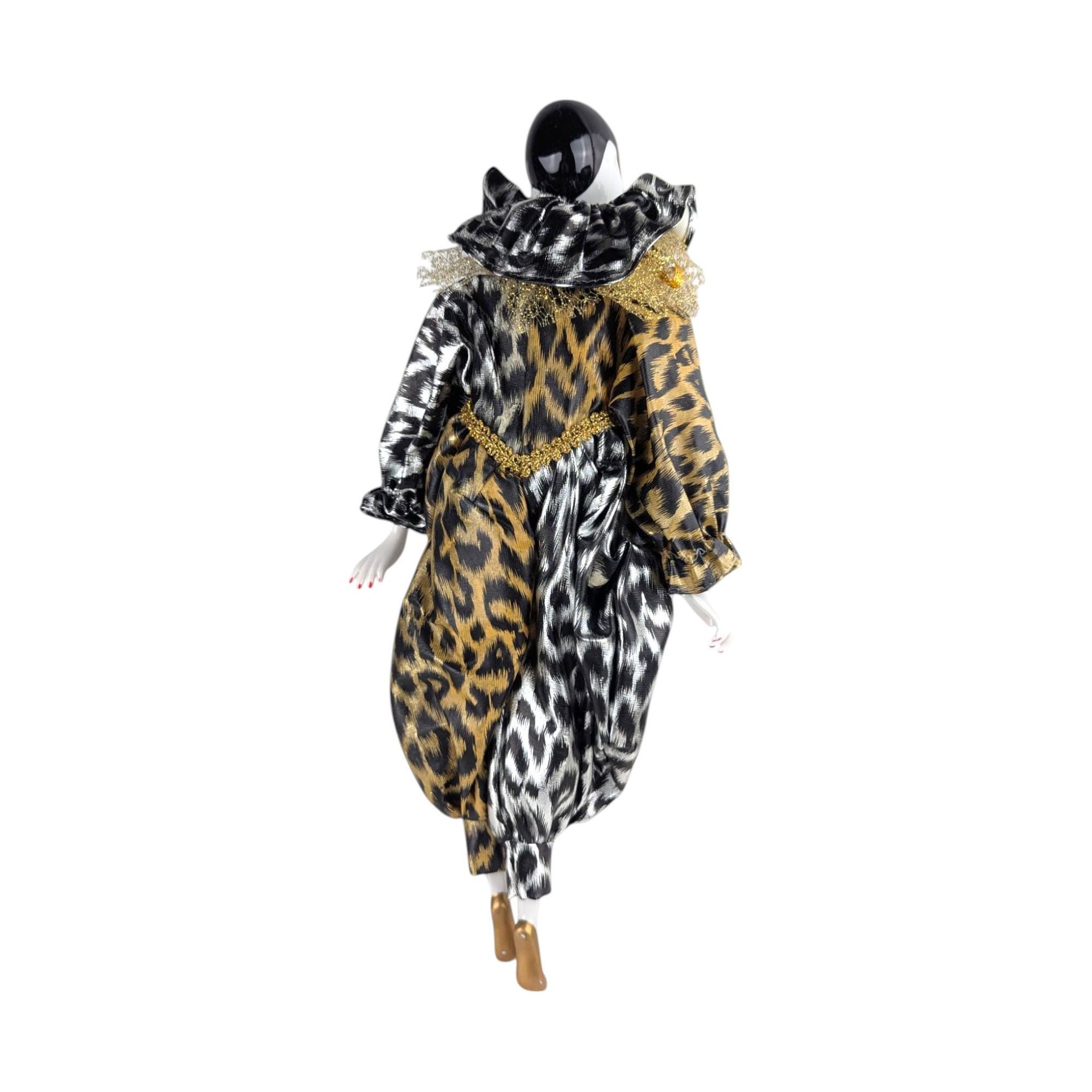 Vintage Lindell Porcelain Harlequin Doll