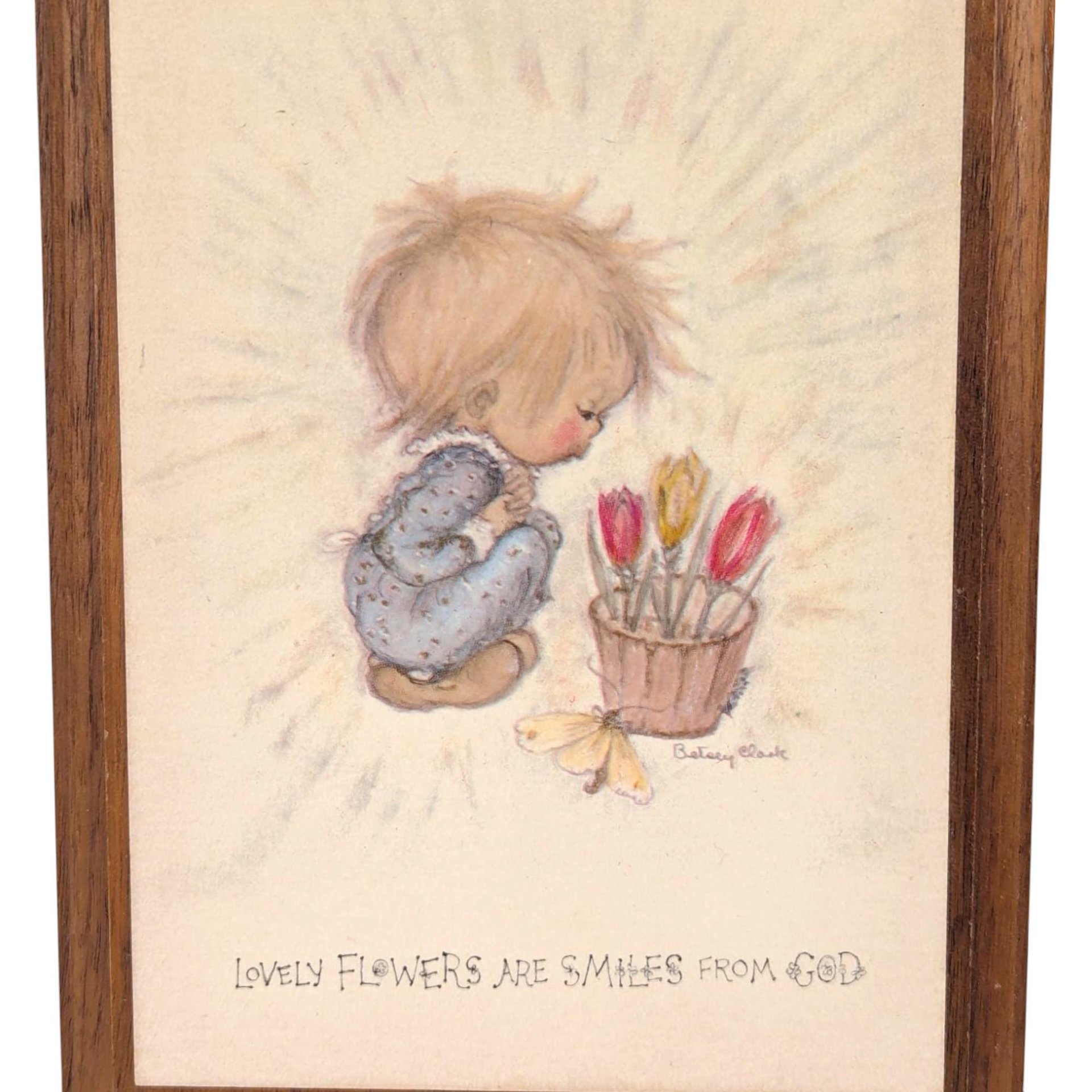 Vintage Betsey Clark Wooden Wall Plaque Pair