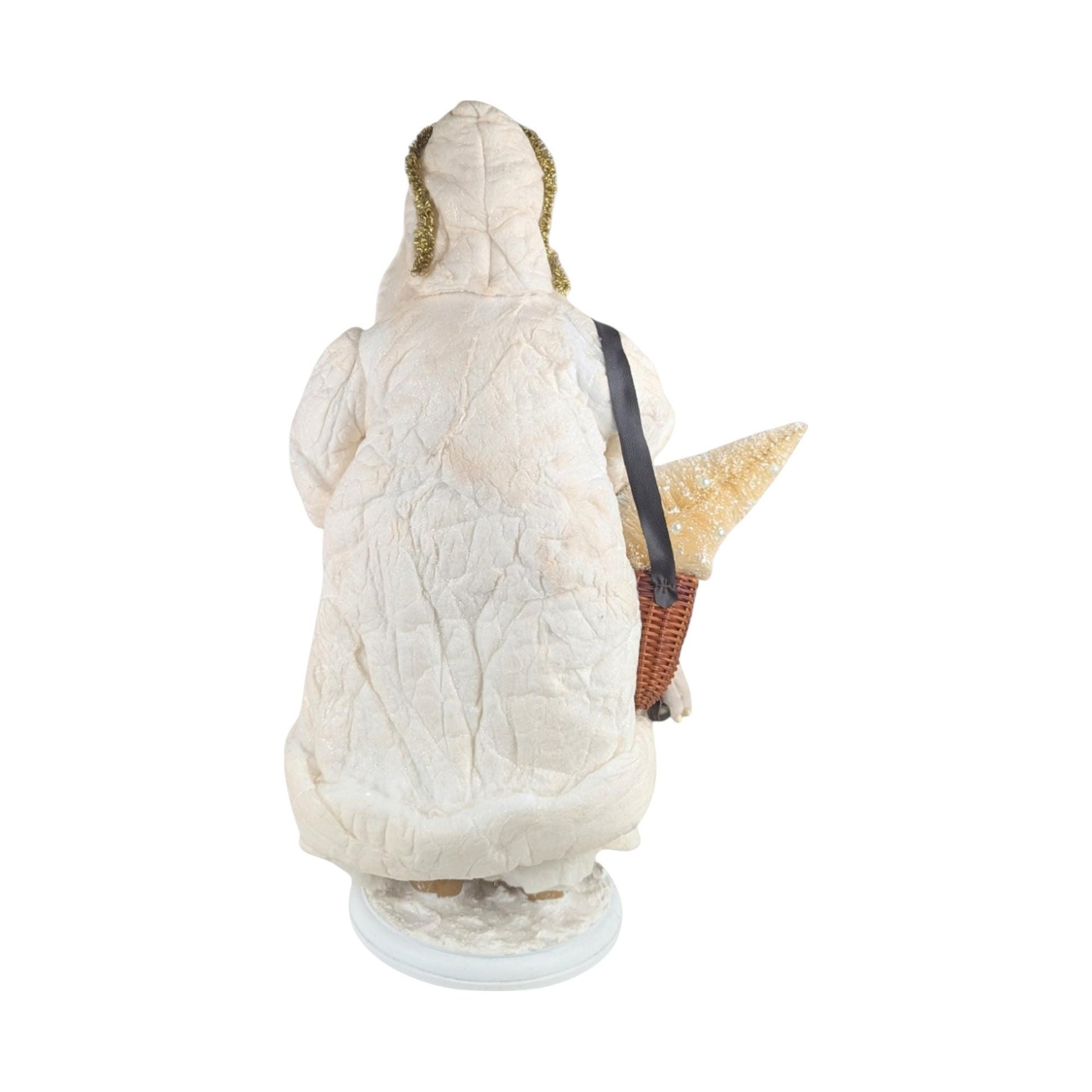 Vintage Cream-Clothed Father Christmas with Lambs