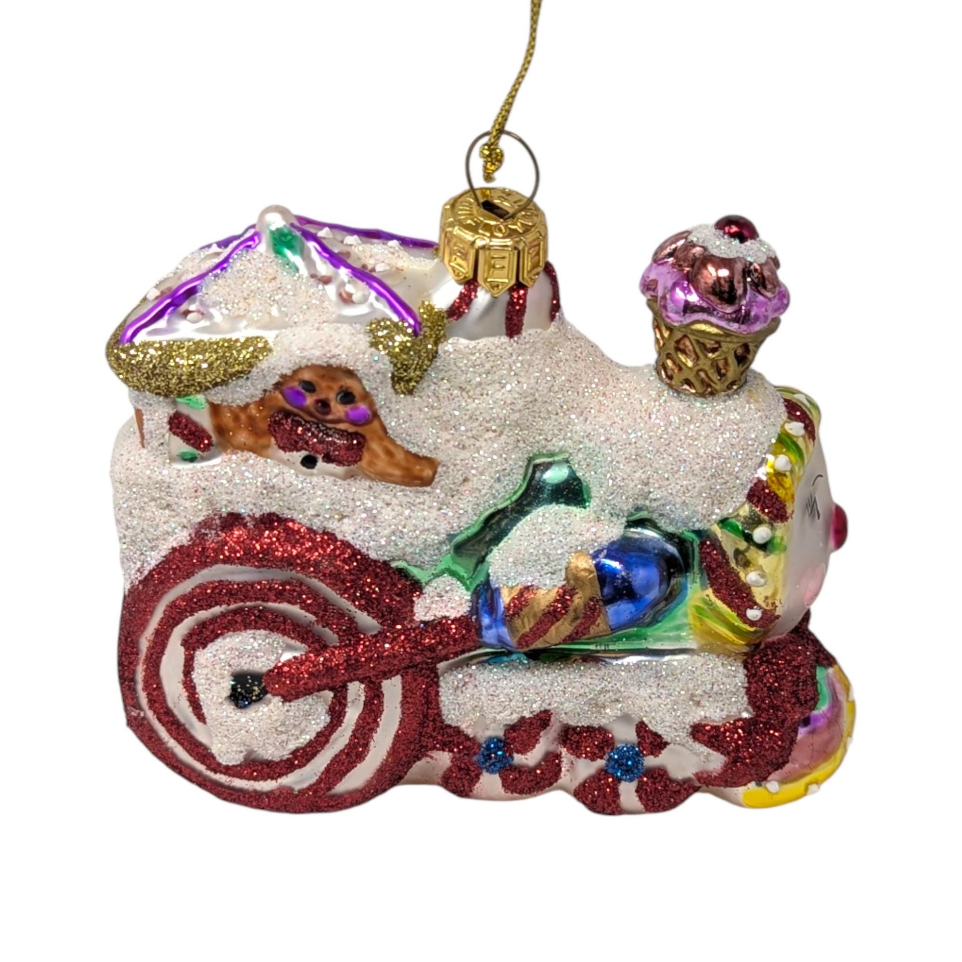 2003 Fitz and Floyd Holiday Treasures Glass Train Ornament