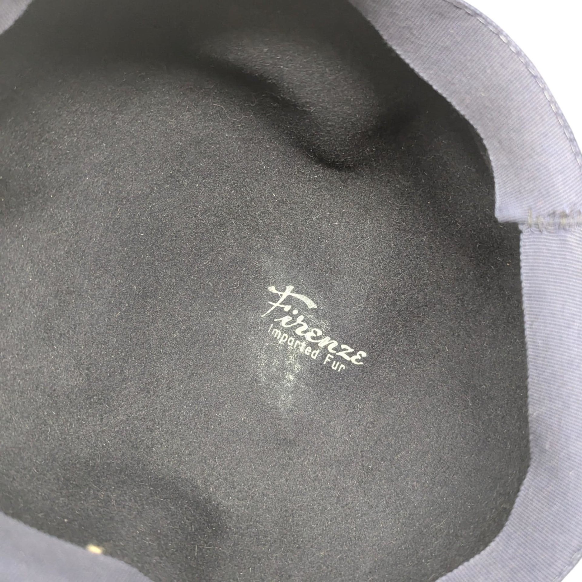 1950s Firenze Blue Wool Felt Cloche Hat with Ribbon