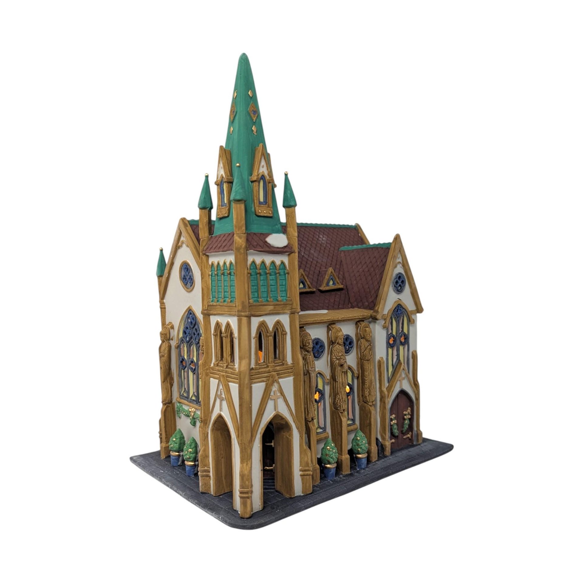 1991 Dept 56 All Saints Corner Church Christmas in the City Porcelain Building