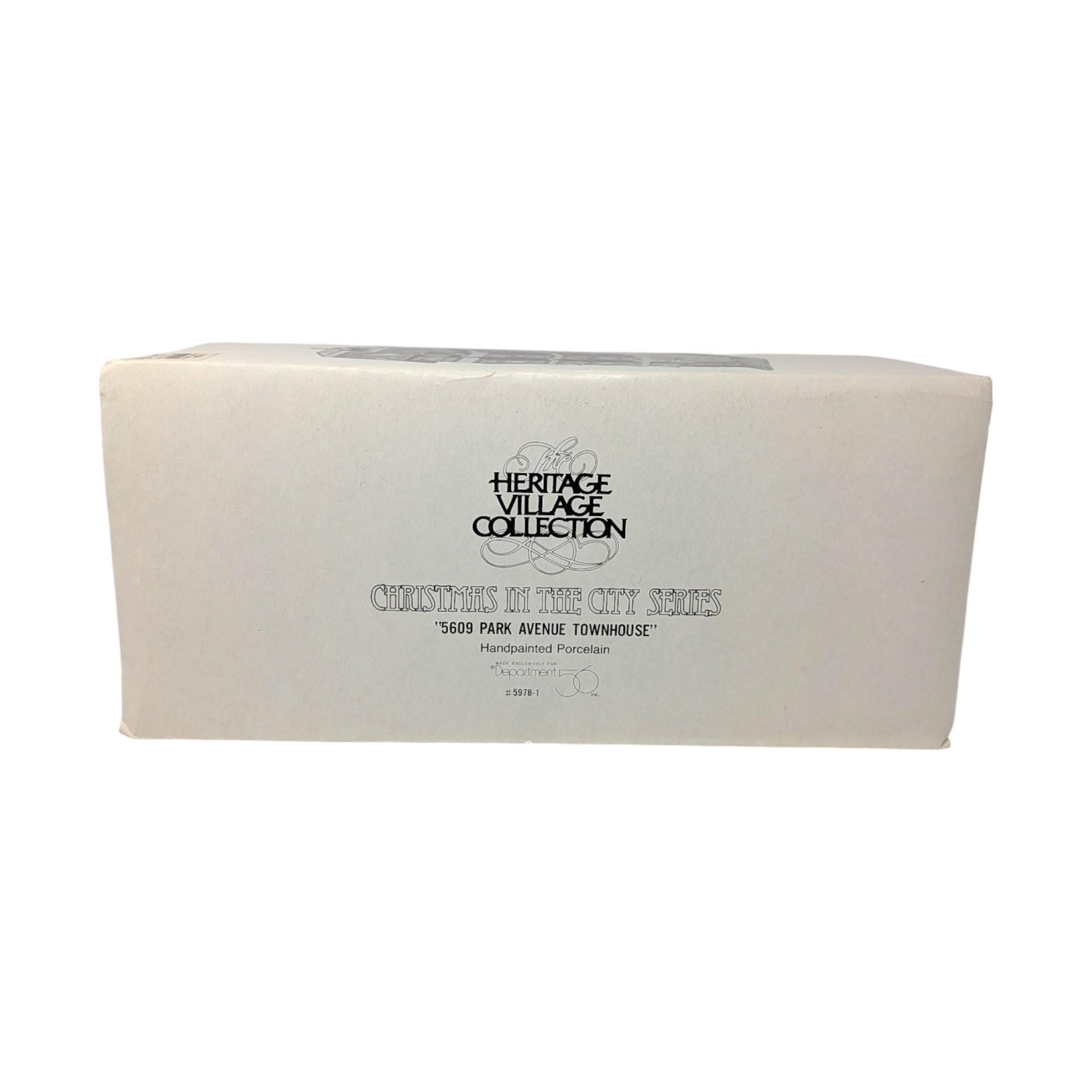 1989 Dept 56 5609 Park Ave Townhouse Christmas in the City Series