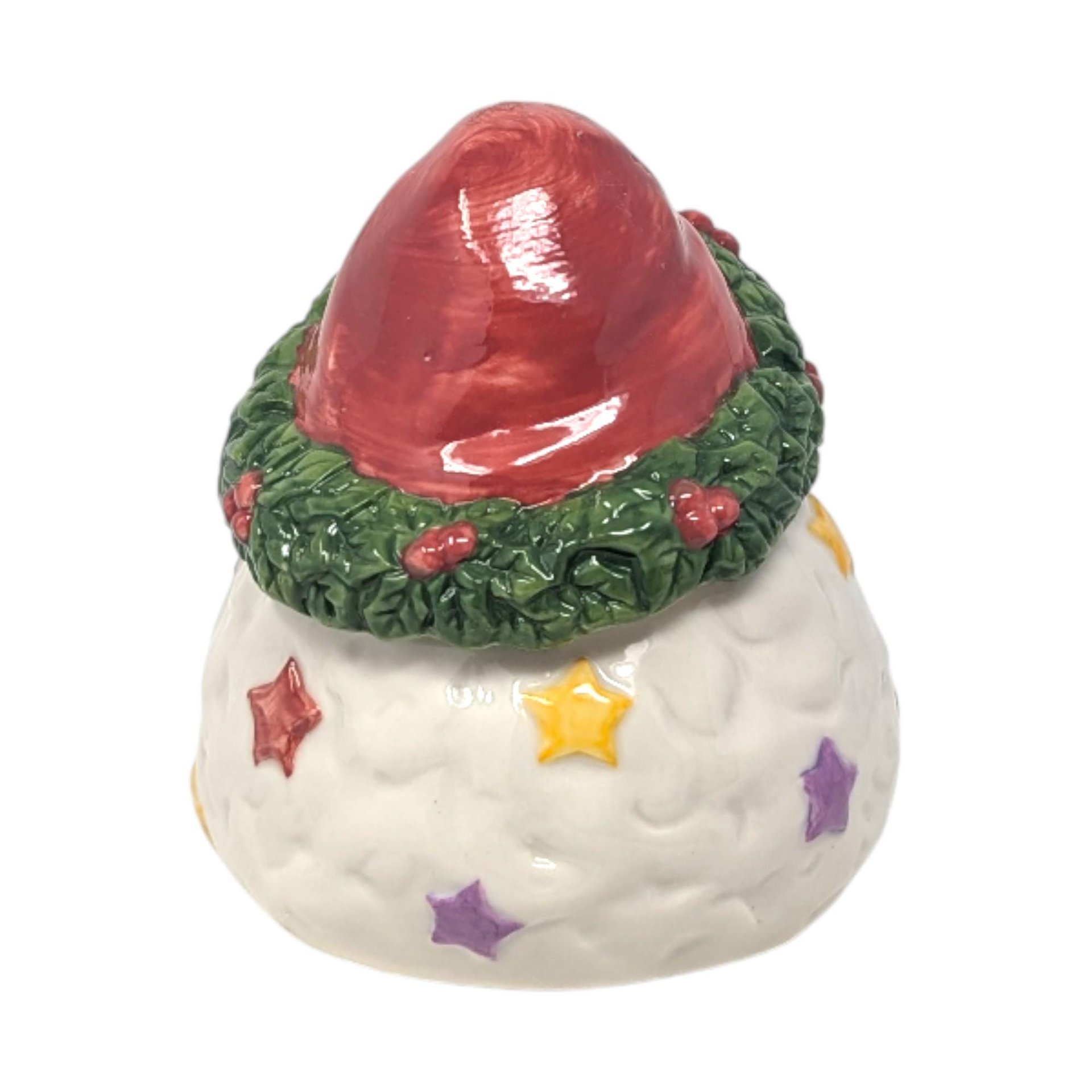 2000 Enesco Ceramic Santa Claus Covered Jar
