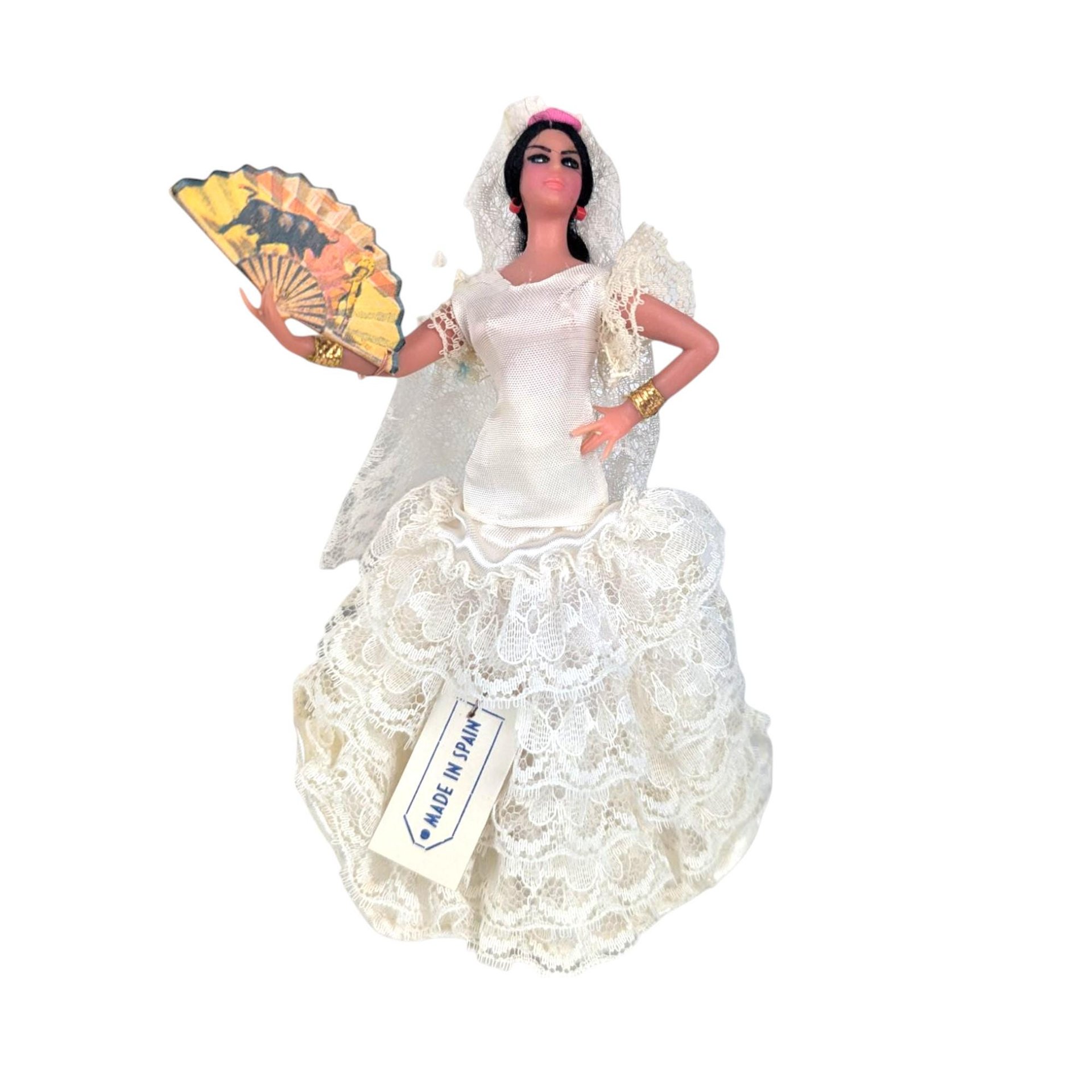 Vintage Pair of 6.5" Marin Chiclana Spain Flamenco Dolls