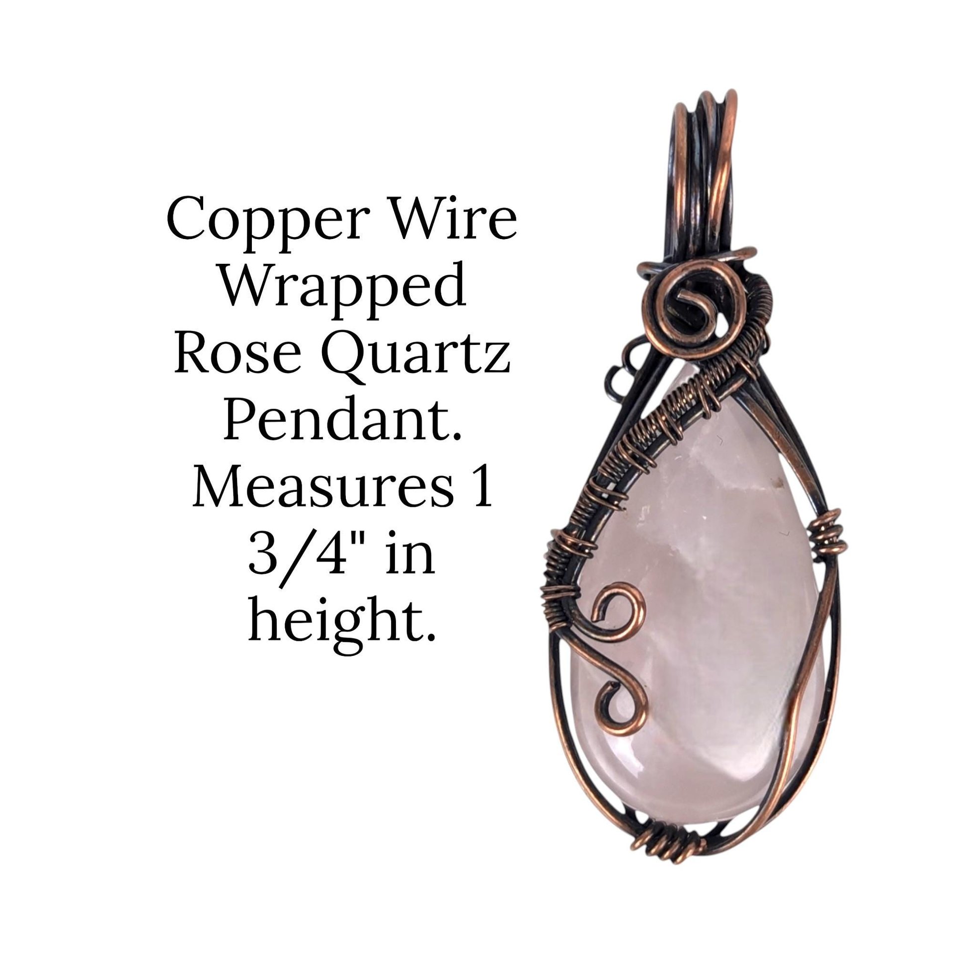 Handmade Rose Quartz Copper Pendant