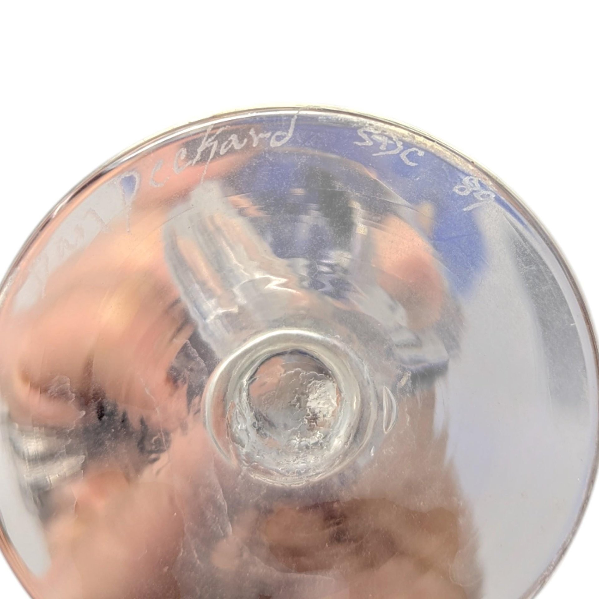 1989 Signed 'Jack-in-the-Pulpit' Cobalt Art Glass Vase