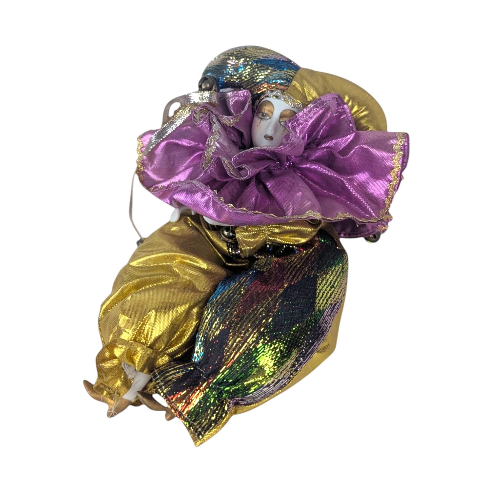 Vintage Gold and Purple Jester Doll