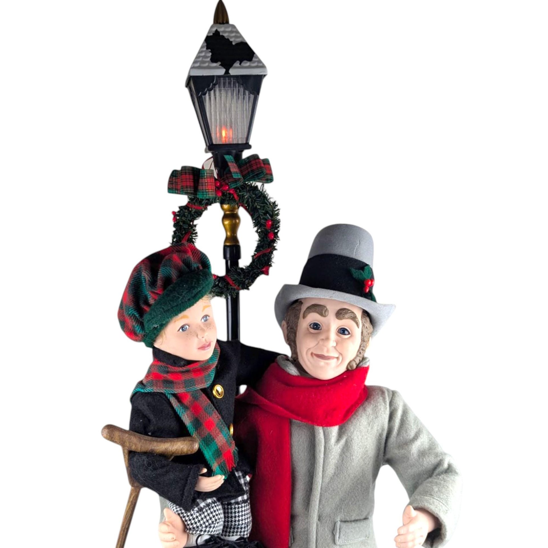 Vintage Holiday Creations Scrooge and Tiny Tim Animated Figure