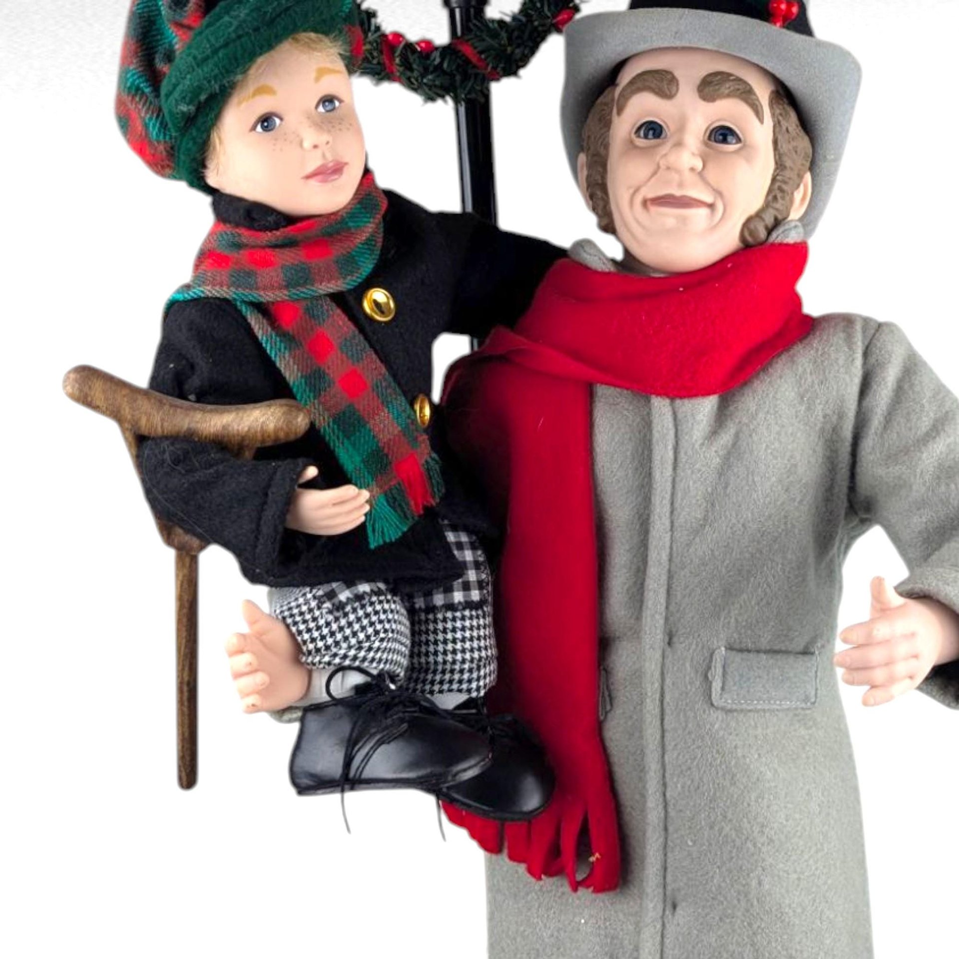 Vintage Holiday Creations Scrooge and Tiny Tim Animated Figure