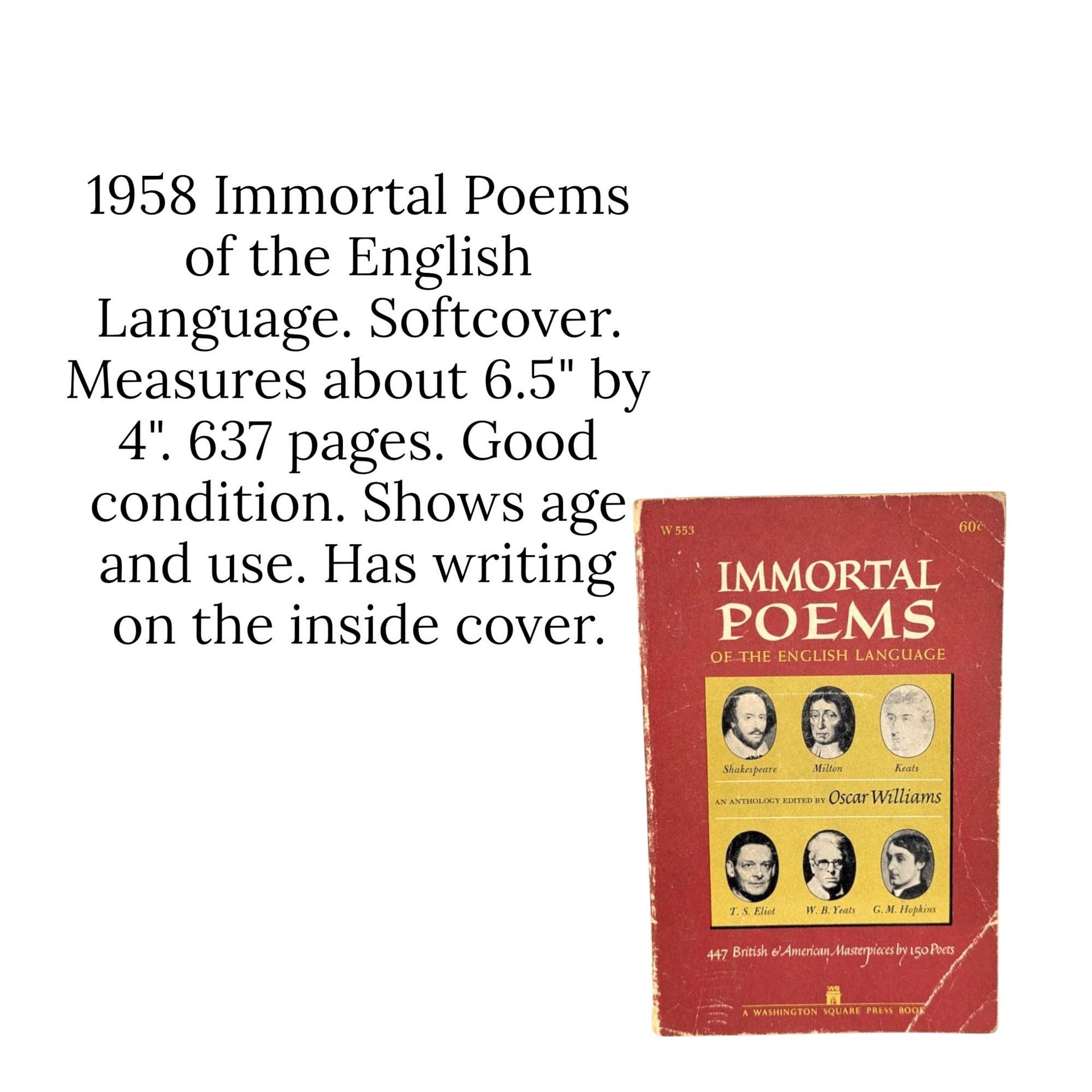 1958 Immortal Poems of the English Language Softcover