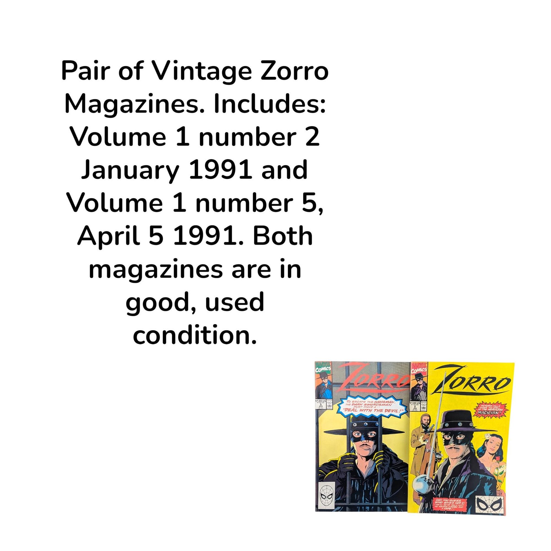 Vintage Zorro Magazine Pair (1991)