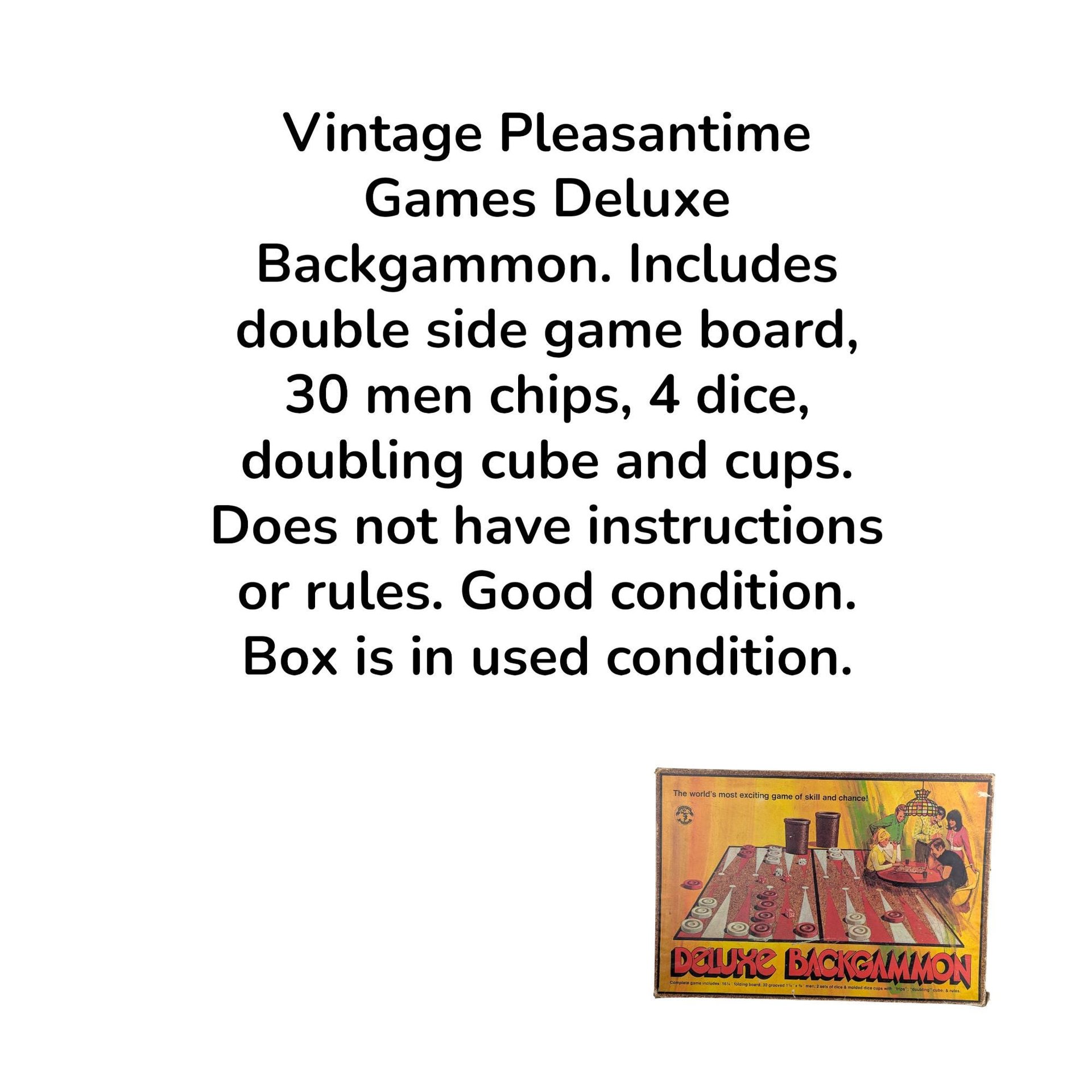 Vintage Pleasantime Games Deluxe Backgammon Set
