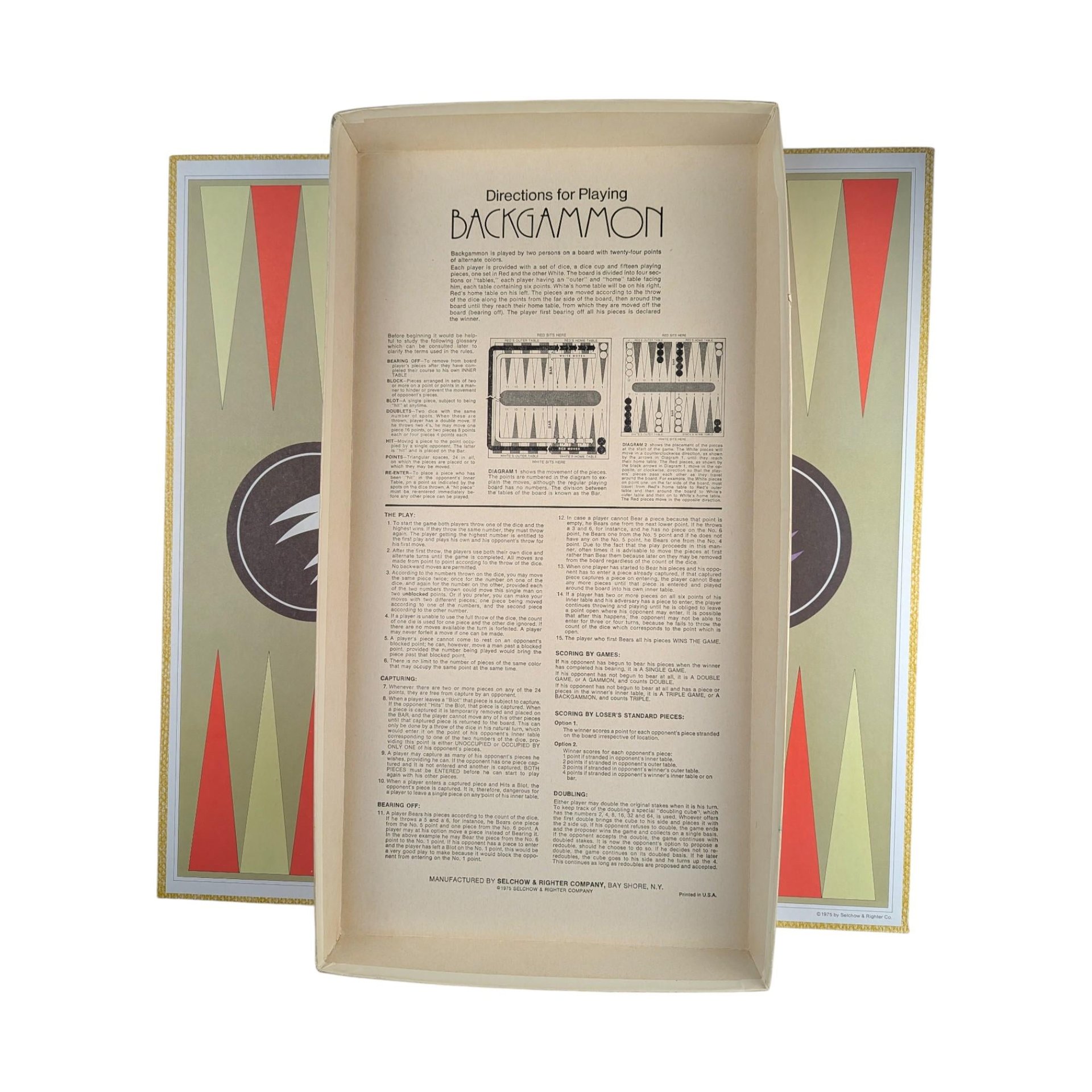 Selchow & Righter Backgammon Game (1975)