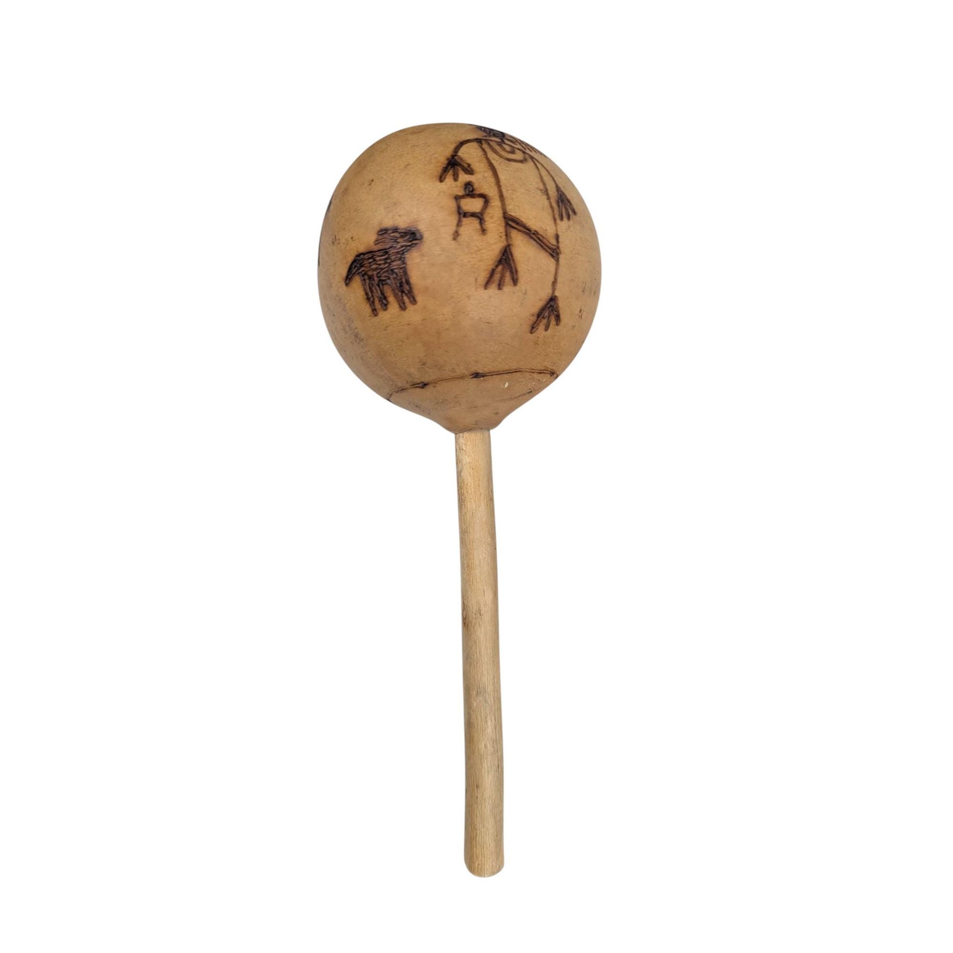 Vintage Trio of Wood-Burned Maracas