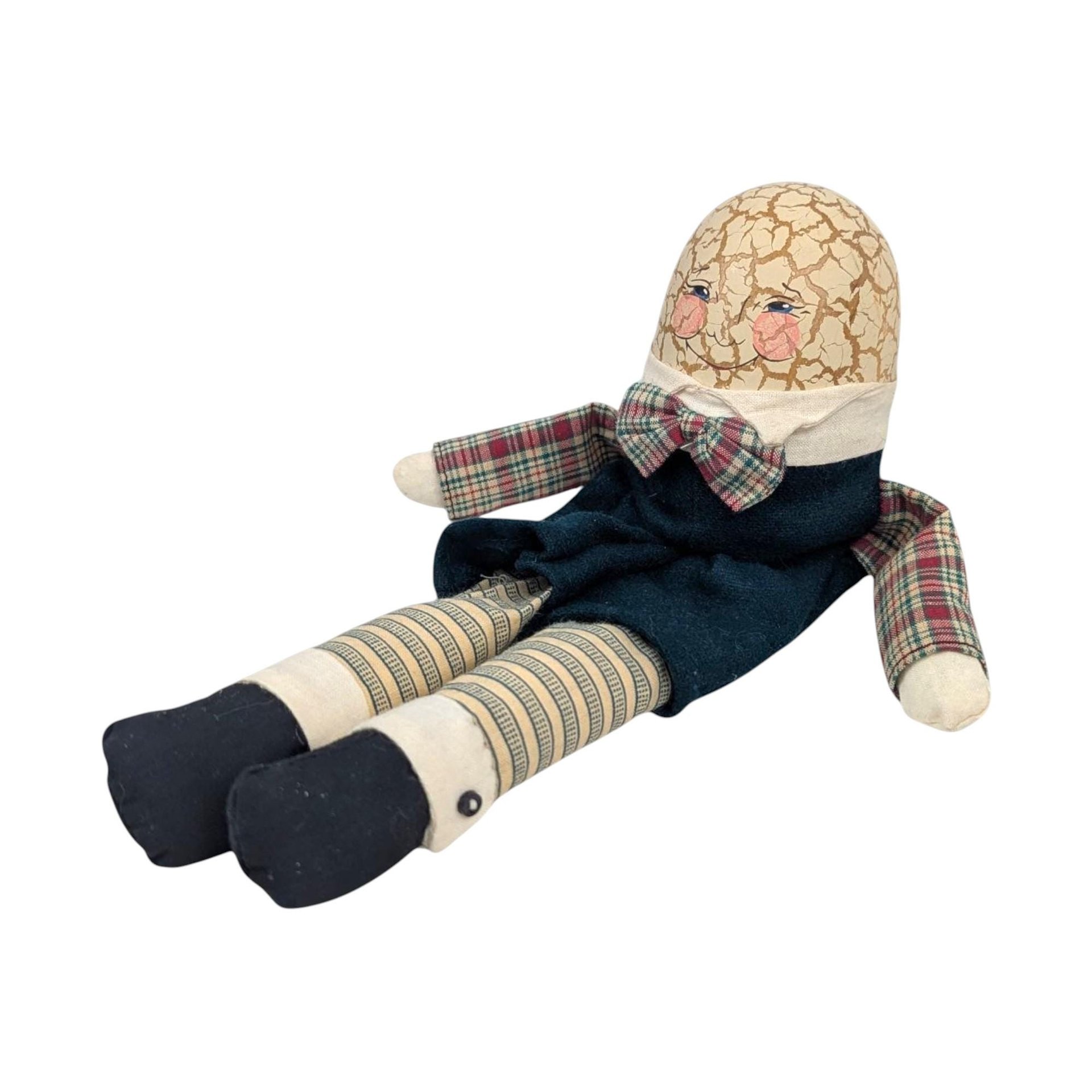 Vintage Wooden Crackle Egg Figure