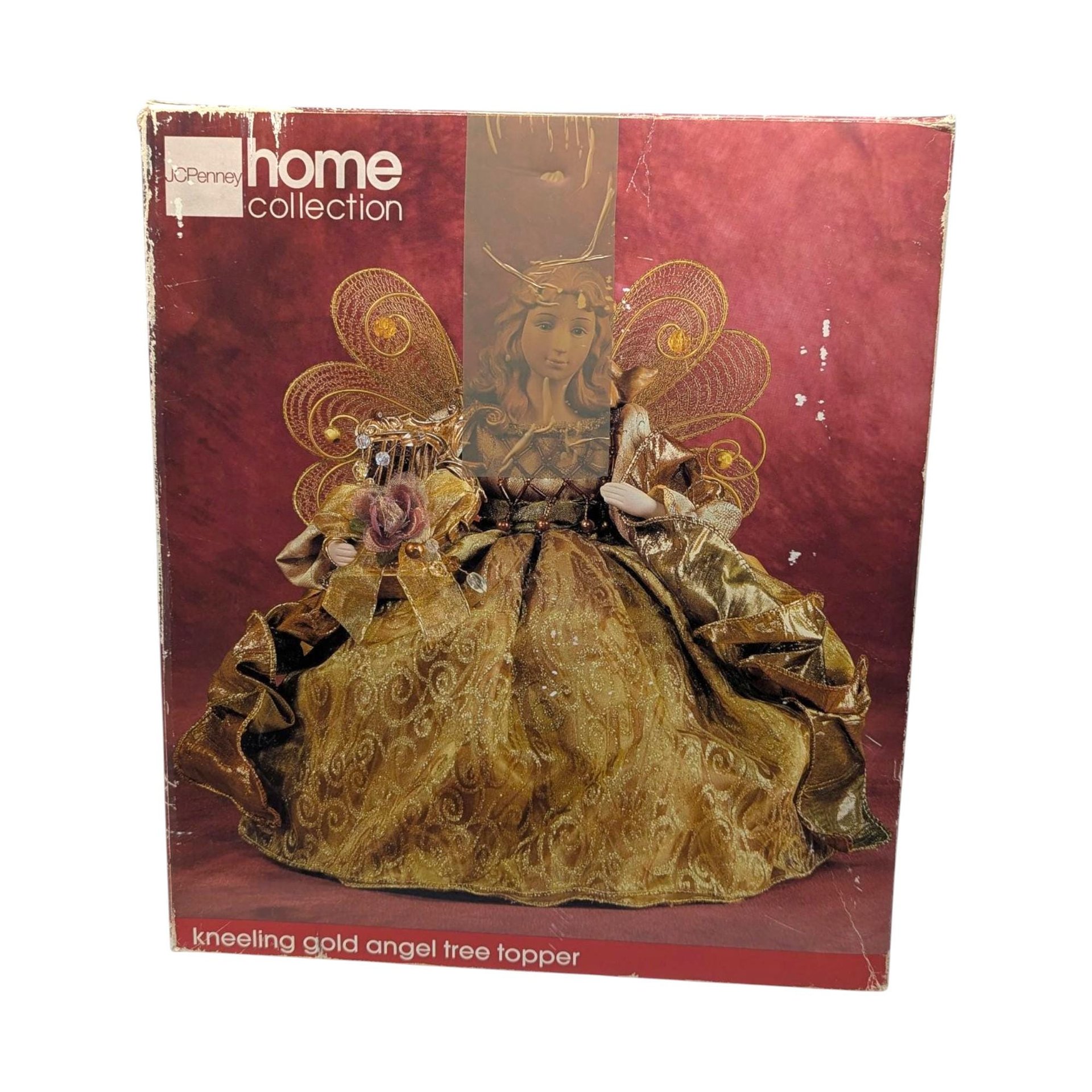 Vintage JCPenney Kneeling Gold Angel Tree Topper