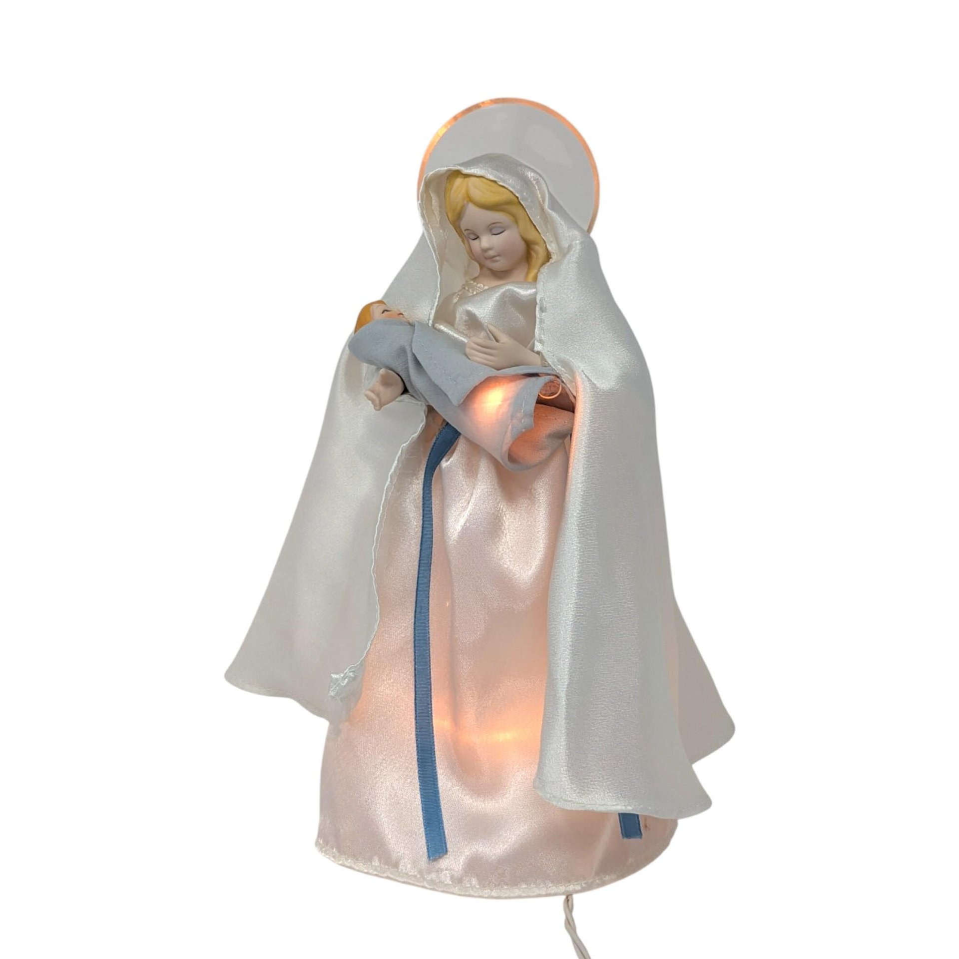 1965 Light Up Mary and Baby Jesus Tree Topper