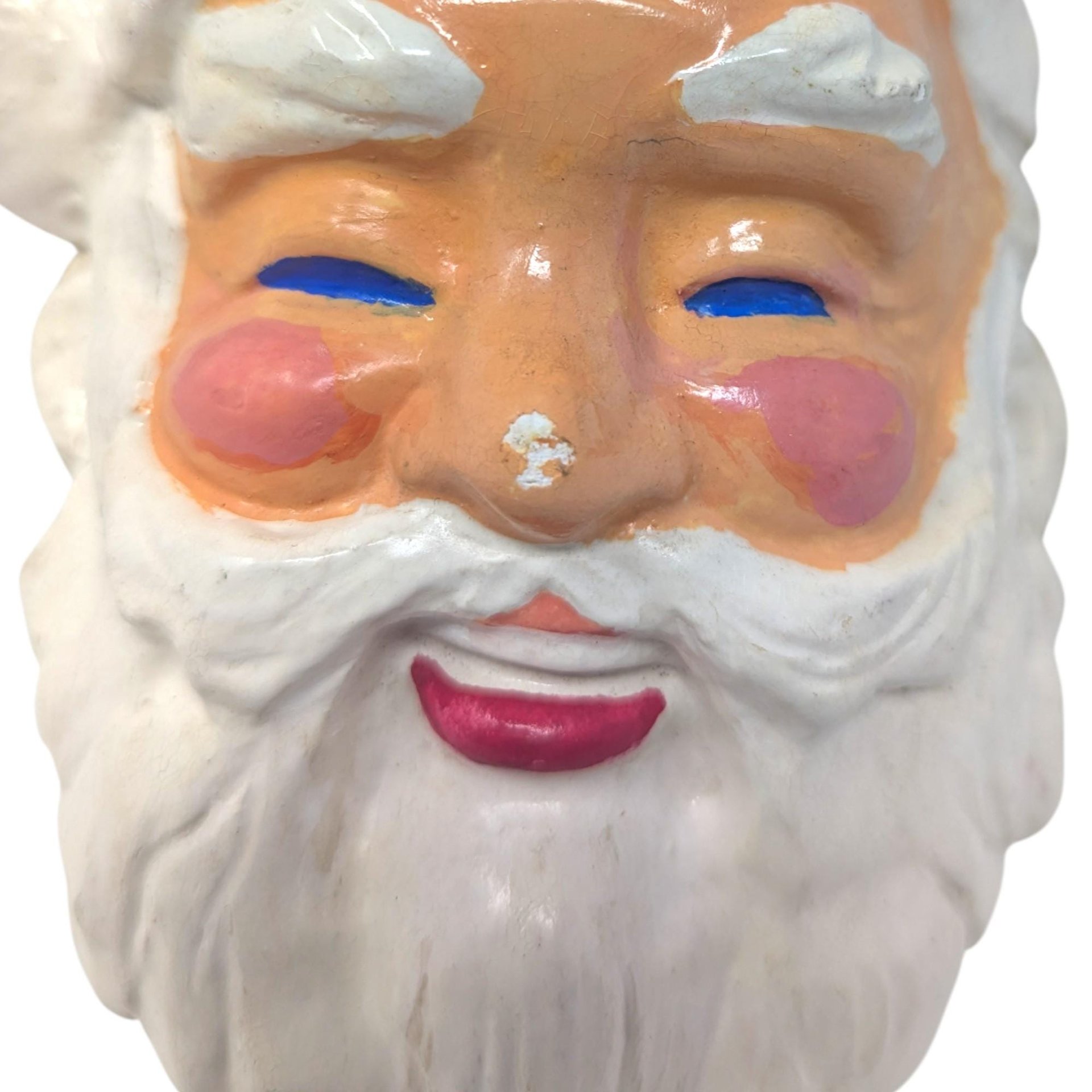 Vintage Chalkware Santa Claus Wall Hanging