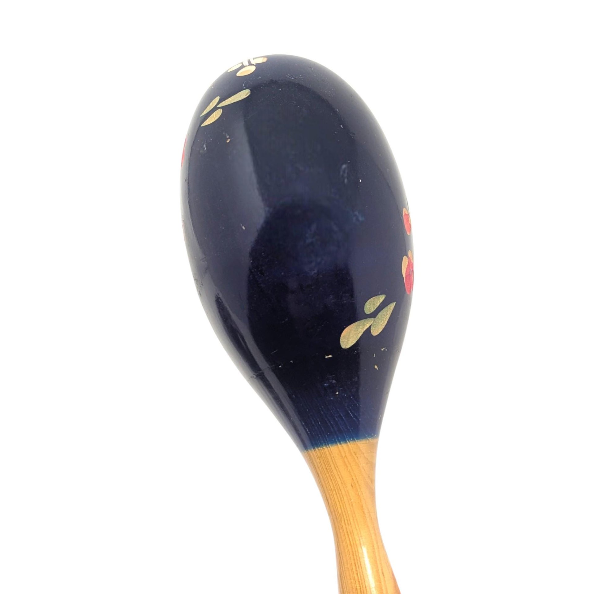 Vintage Handpainted Floral Wooden Maracas