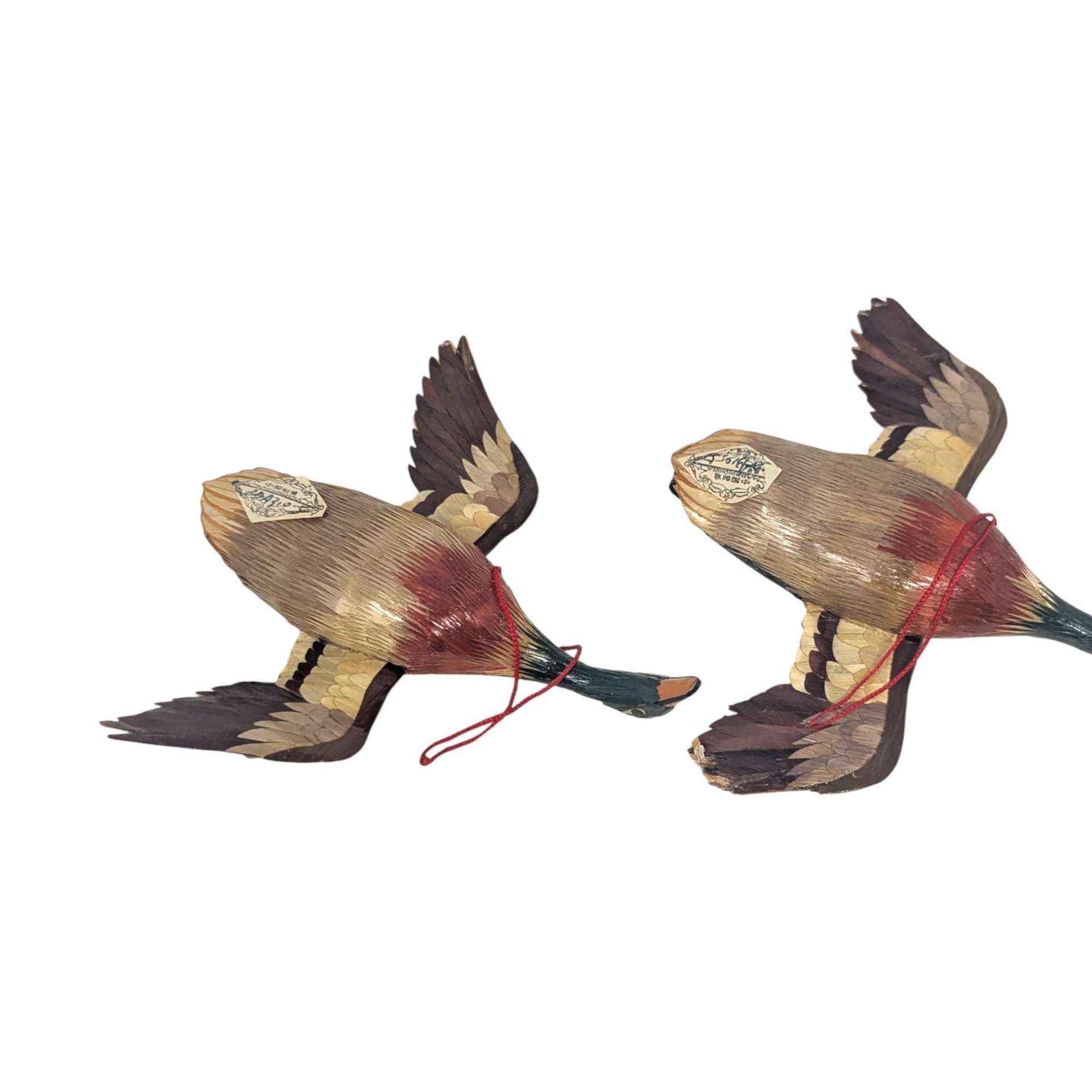 Vintage Painted Wooden Duck Decoy Ornaments